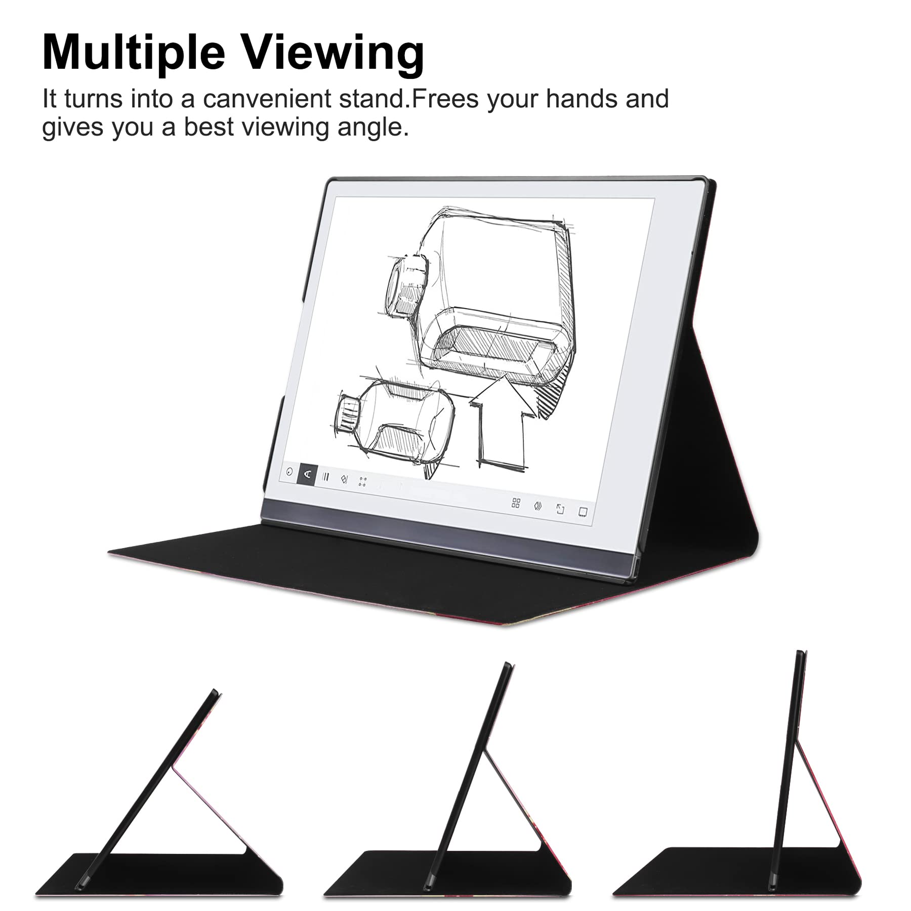 Kuroko Case For Tablet Case, Slim Lightweight Stand Hard Back Shell Protective Cover With Pen Holder For Paper Tablet 10.3'' 202