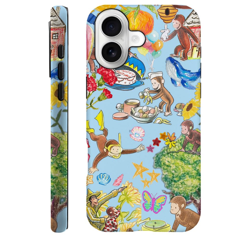 Case for iPhone 17 - [Drop Protection Phone Cover] - Hybrid Case for Girl Women - Cute Monkey Flower