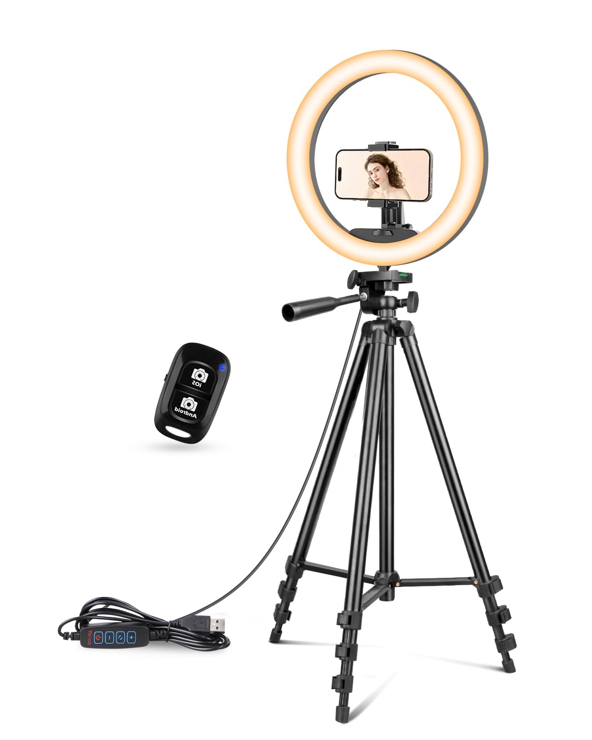 UBeesize 12 inch ring light with Stand, Selfie Ring Light with 50 Extendable Tripod Stand & Phone Holder for Live Stream/Makeup/