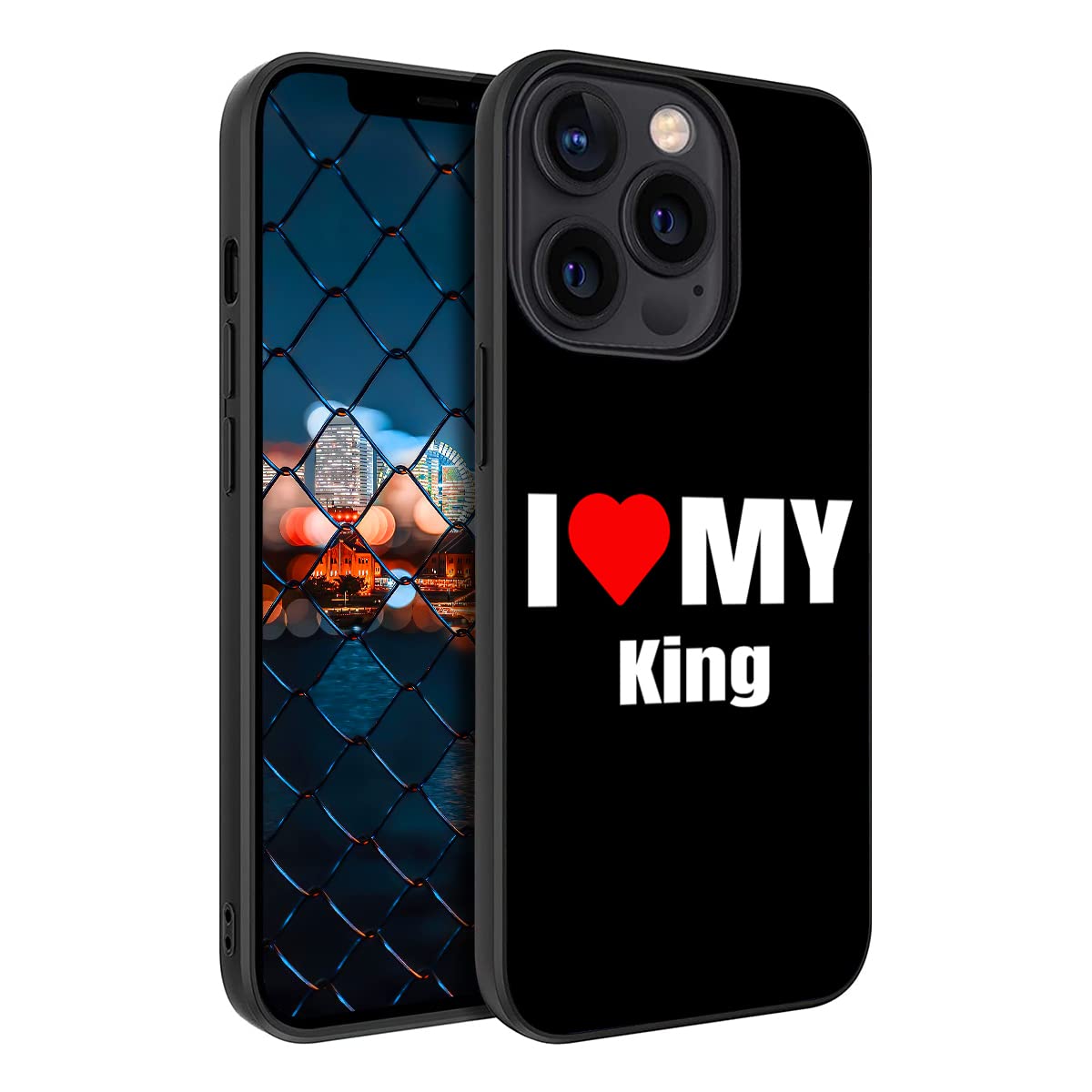 I Love My King Red Heart Decor Phone Case For Iphone 14 13 12 11 Pro Max Mini Xr Xs Max 8 Plus 6S Plus Samsung Galaxy S23 S22 S2