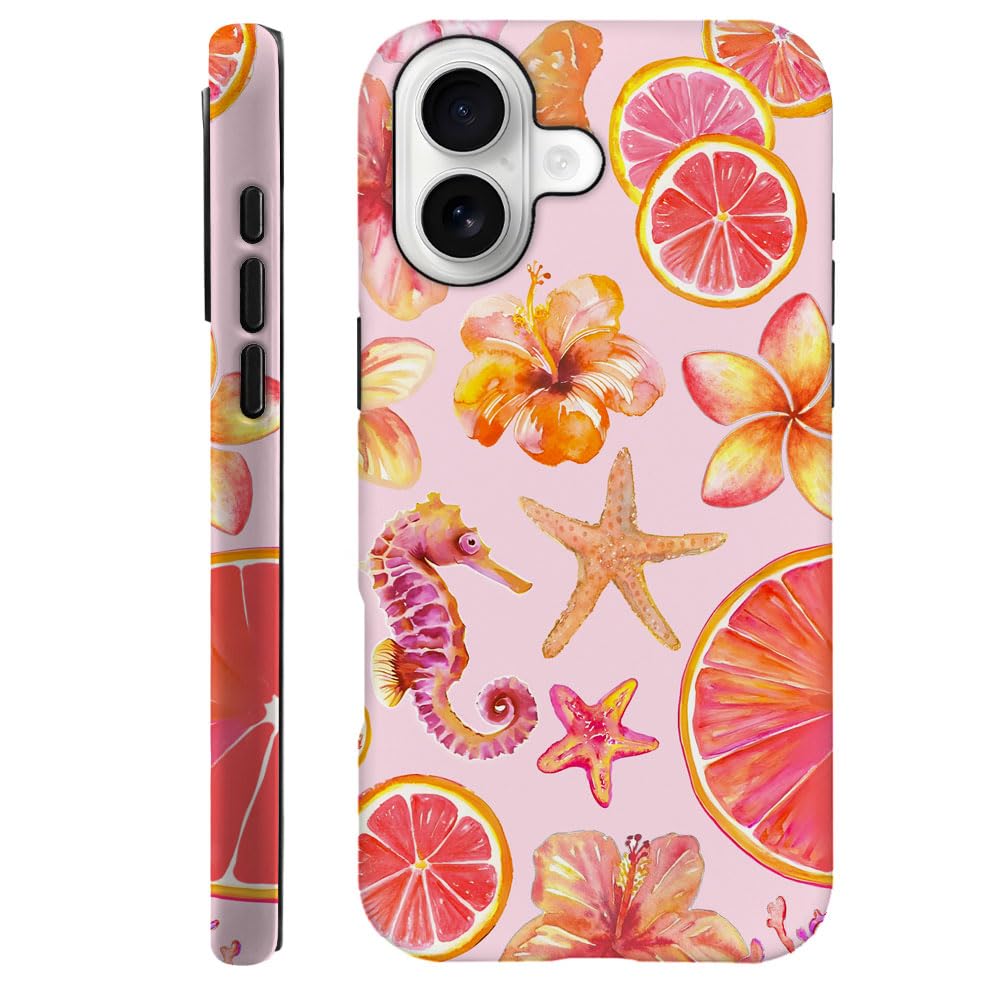 Compatible with iPhone 17,Durable & Shockproof Phone Case Cover Design - Tropical Hibiscus Floral Watercolor