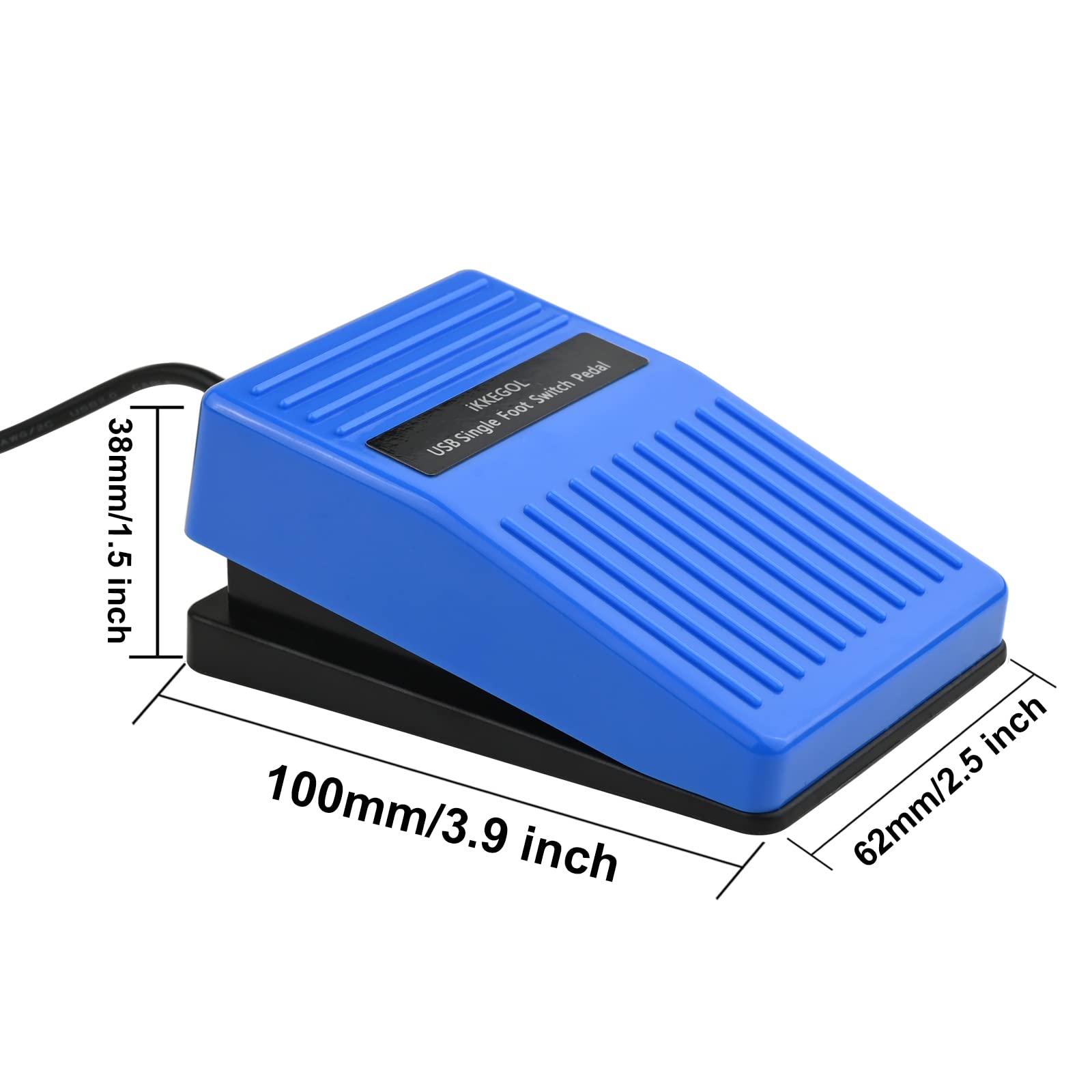 Ikkegol Upgraded 2023 Digital Optical Usb Foot Pedal, Usb Single Foot Switch Game Control, One Key Programmable Footswitch Mouse Keyboard For Video Game Push To Talk, Transcription Hid (Single Pedal)