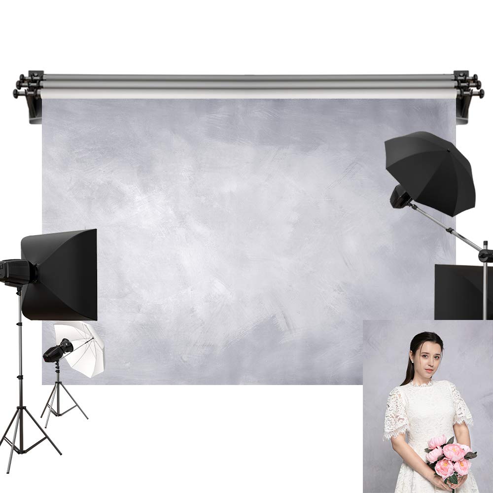 Kate 7X5Ft/2.2M(W) X1.5M(H) Light Grey Background Light Purple Backdrop Retro Textured Abstract Photography Props Studio Digital
