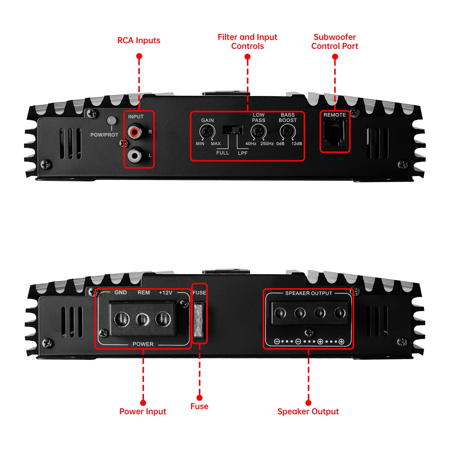 Leigesaudio 1600 Watts Monoblock Amplifier, Class A/B, Remote Subwoofer Control, Mosfet Power Supply, Subwoofer Amplifiers For C