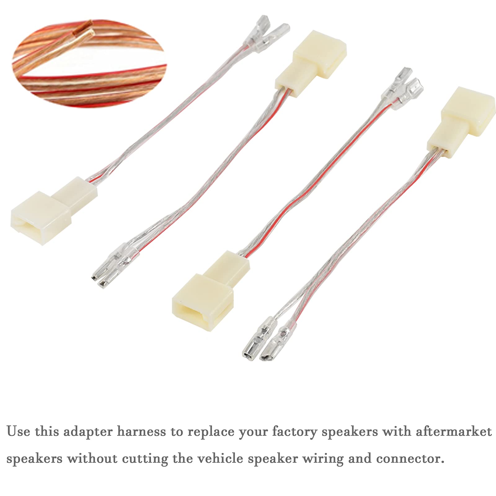 Red Wolf Car Door Speaker Wiring Harness Adapter Connector Plug Replacement For 2000 2019 Toyota Camry 4Runner Tacoma Rav4 Scion, Subaru 2012 2019, Mitsubishi 2002 2020 4Pcs