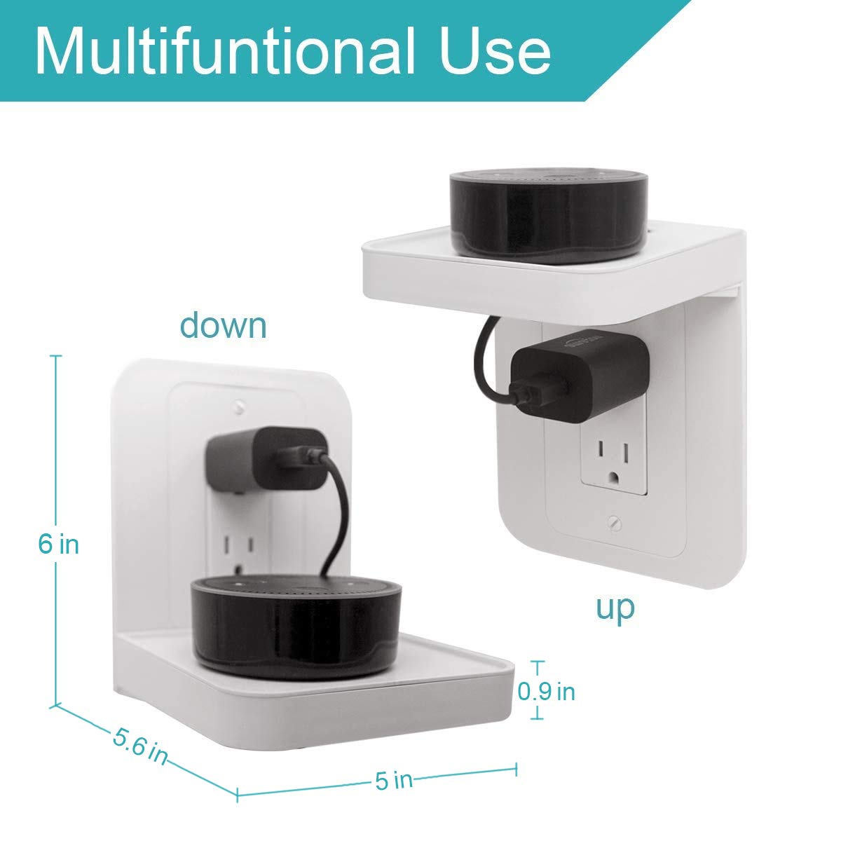 Allicaver Outlet Shelf, Compatible With Gfci Outlet Wall Holder For Kitchen Organization, A Space Saving Solution For Google, Ho