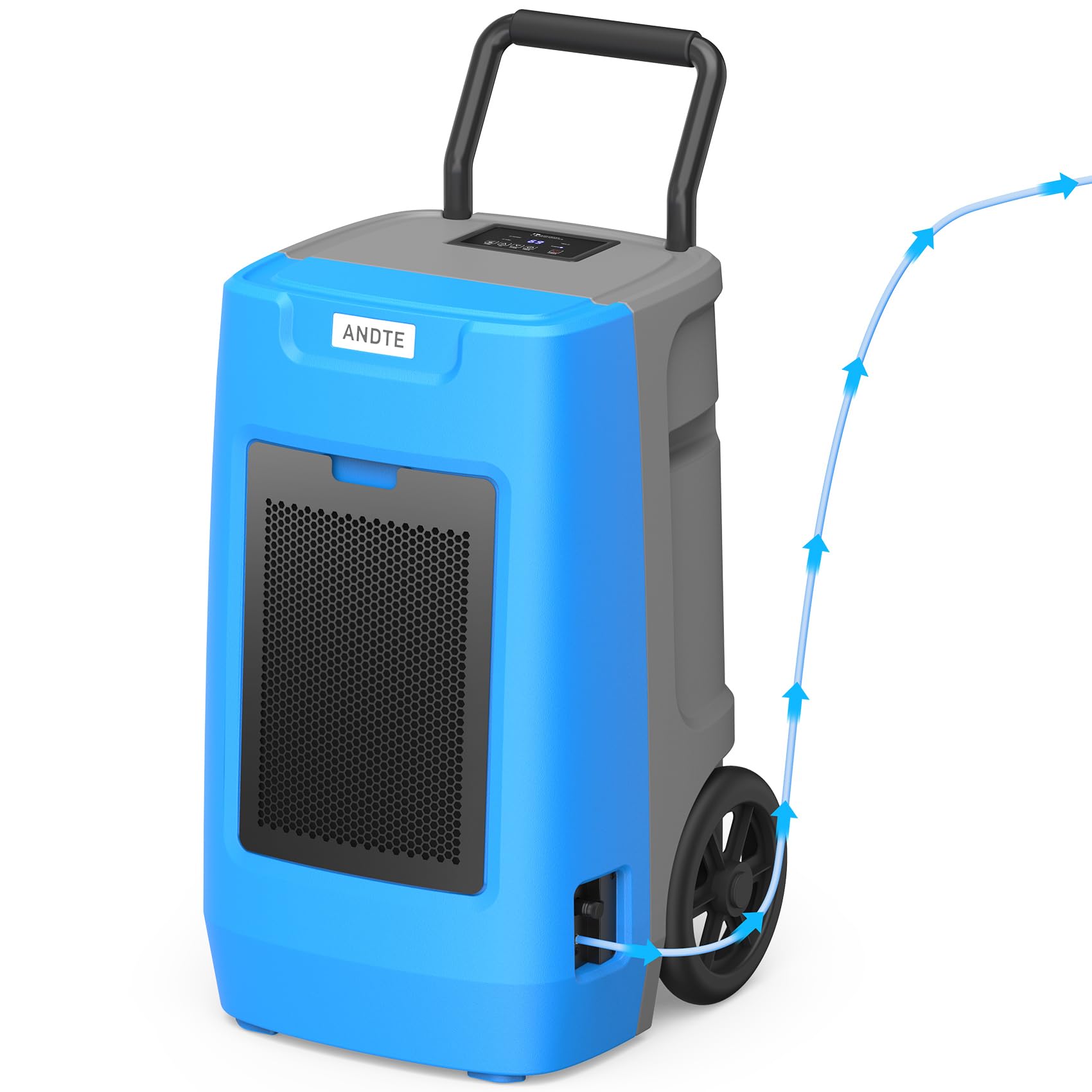 Andte 190 Pints Industrial Dehumidifiers With Pump,Commercial Dehumidifier With Drain Hose, Built In Pump,Handle And Wheels For