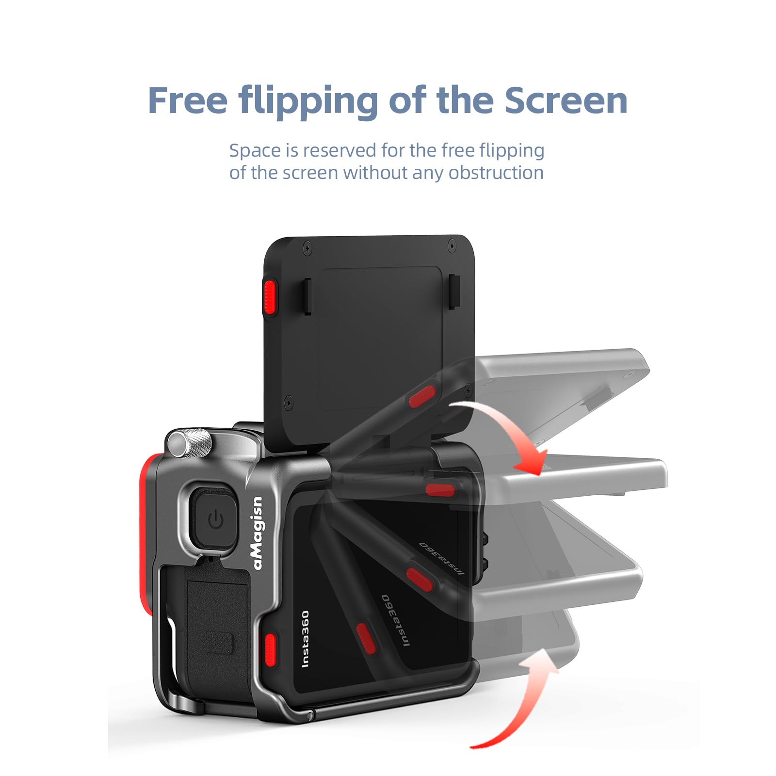 Rszfnjxry Aluminum Metal Frame Cage Case With Silicone Lens Cap And Screen Protector For Insta360 Ace Pro Camera Accessories Kit