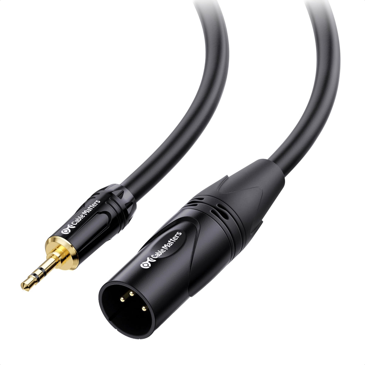 Cable Matters 3.5mm to XLR Cable 10 ft, Male to Male XLR to 1/8 Inch Cable, XLR to 3.5mm Cable, Compatible with iPod, MP3 Player, Laptop, Voice Recorder and More - 10 Feet