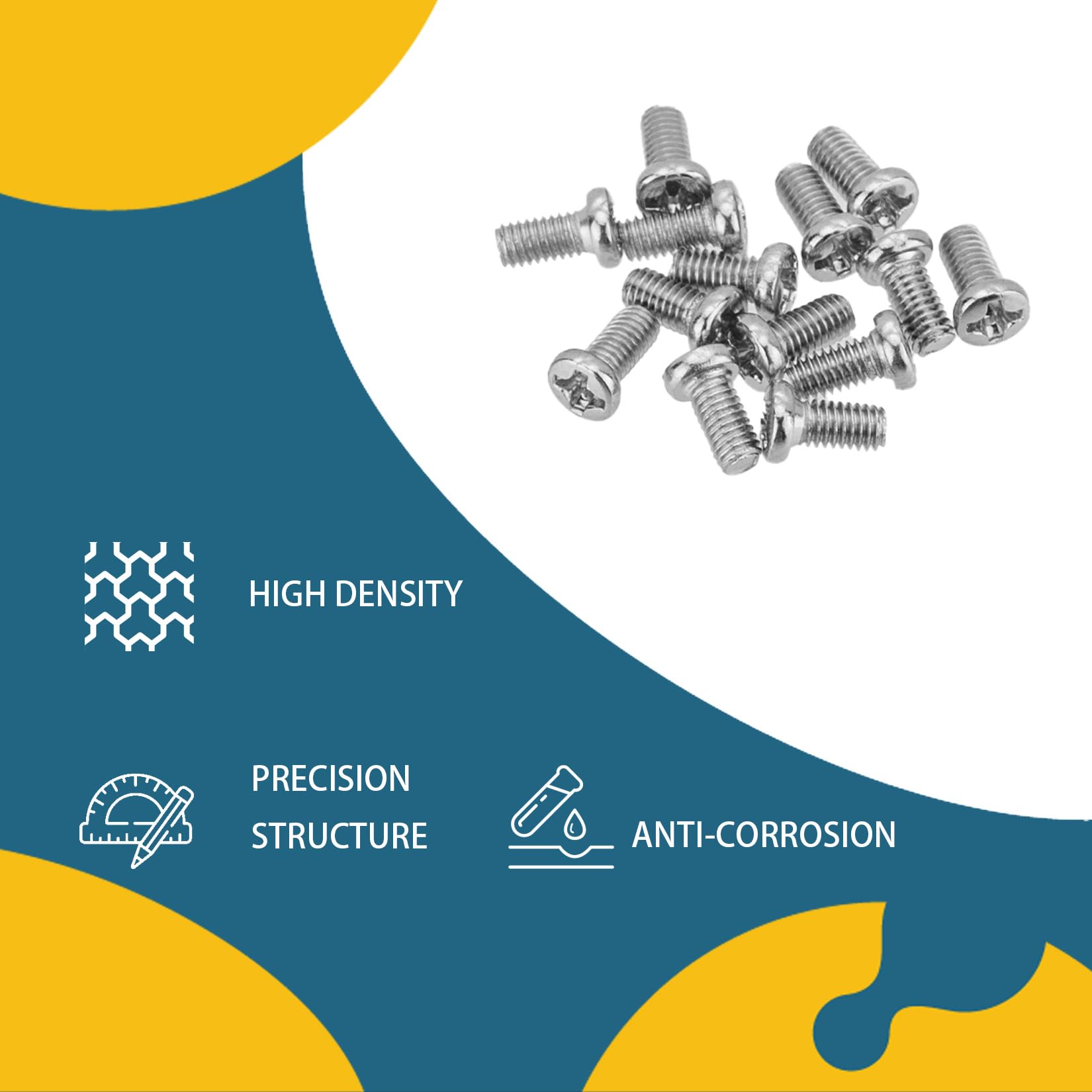 Woshilaods 1000 Pcs Tiny Screws For Electronics, M1.6 M1.7 M2 M2.5 M3 Round Head Mini Screws, Replacement Computer Screws, Small