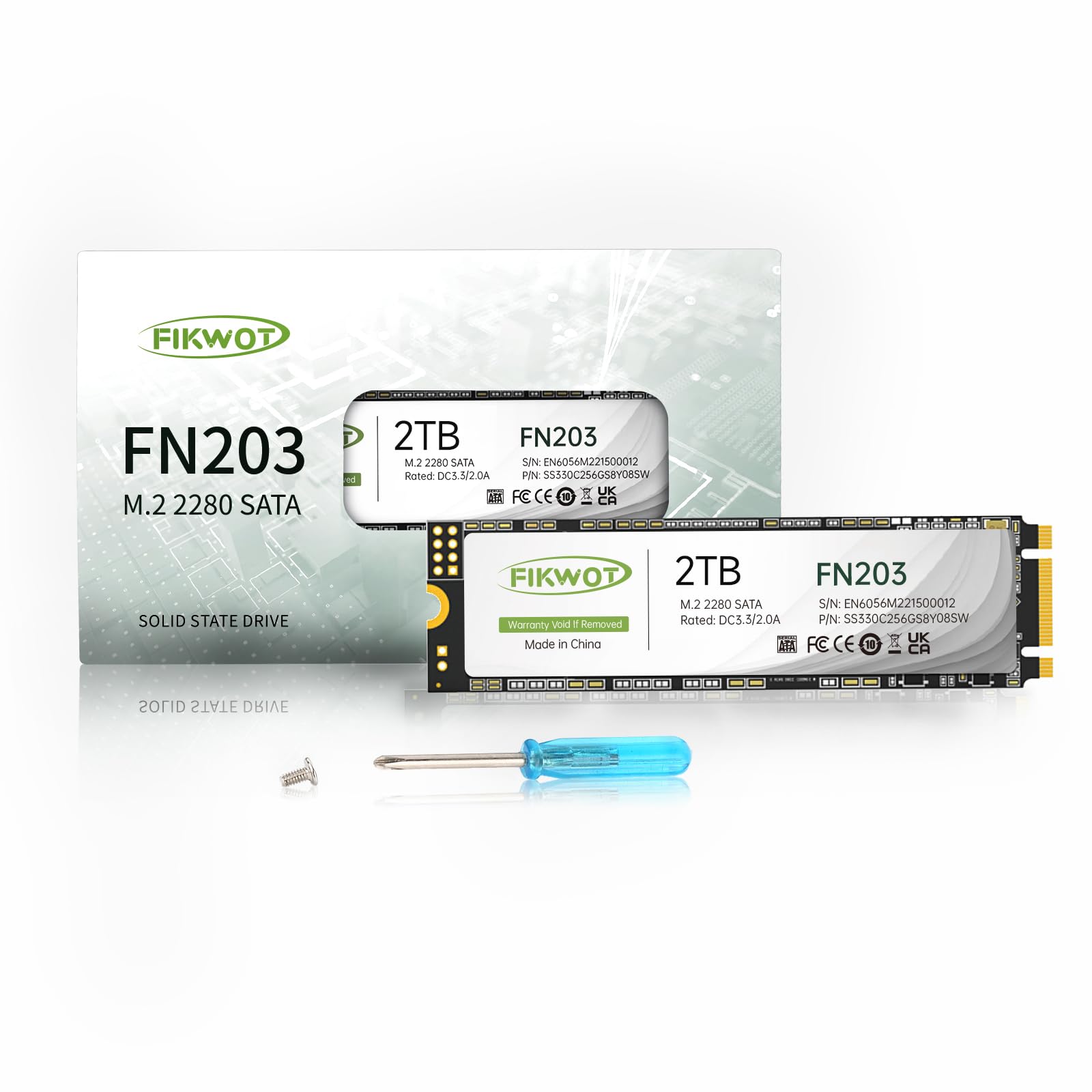 Fikwot Fn203 2Tb M.2 Sata Ssd   Slc Cache 3D Nand Tlc Sata Iii 6Gb/S M.2 2280 Ngff Internal Solid State Drive, Up To 550Mb/S, Co