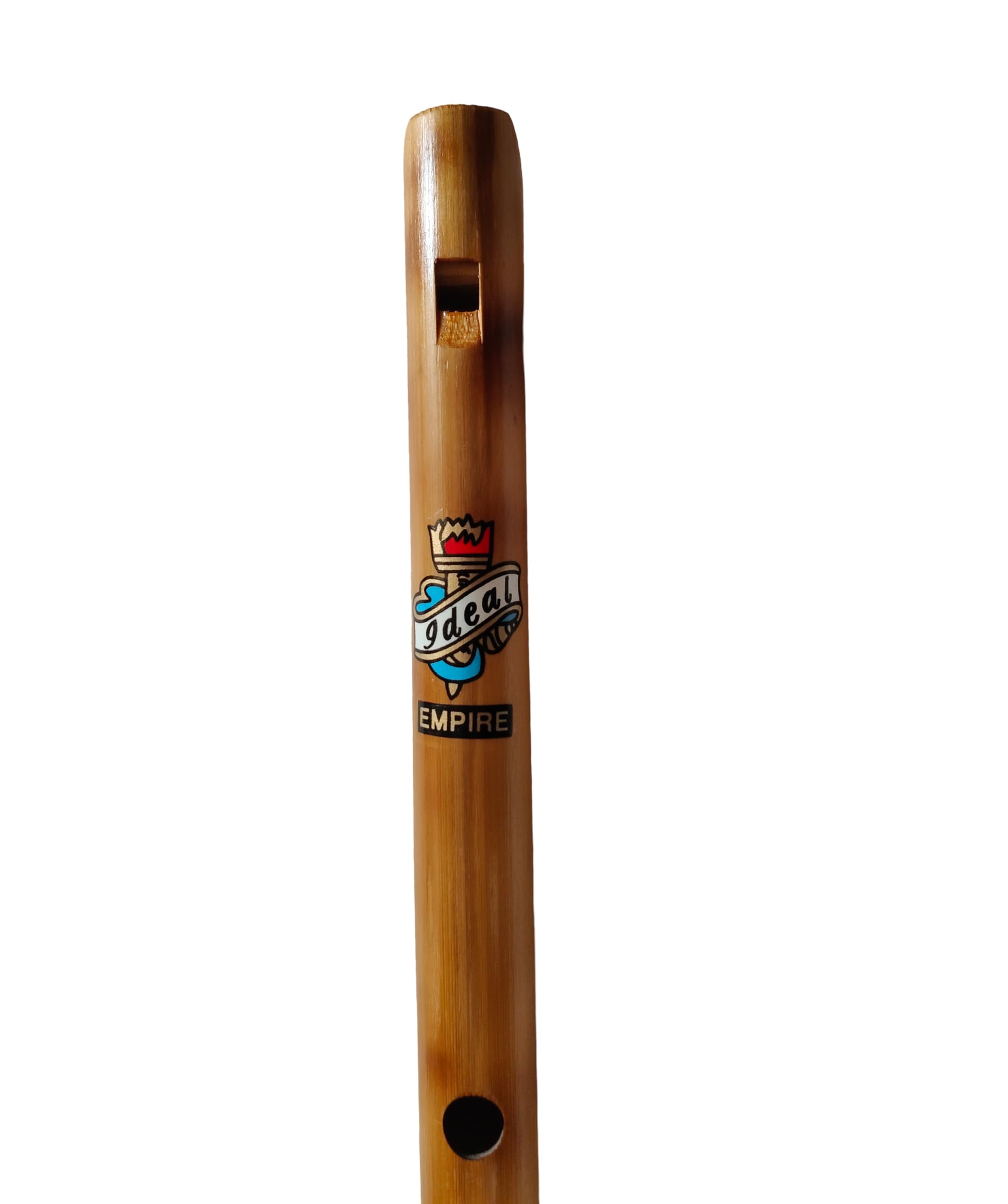 Bamboo C Straight Flute Fipple Flute 16 Inch 6 Finger Holes Polished Wood Wind Instrument