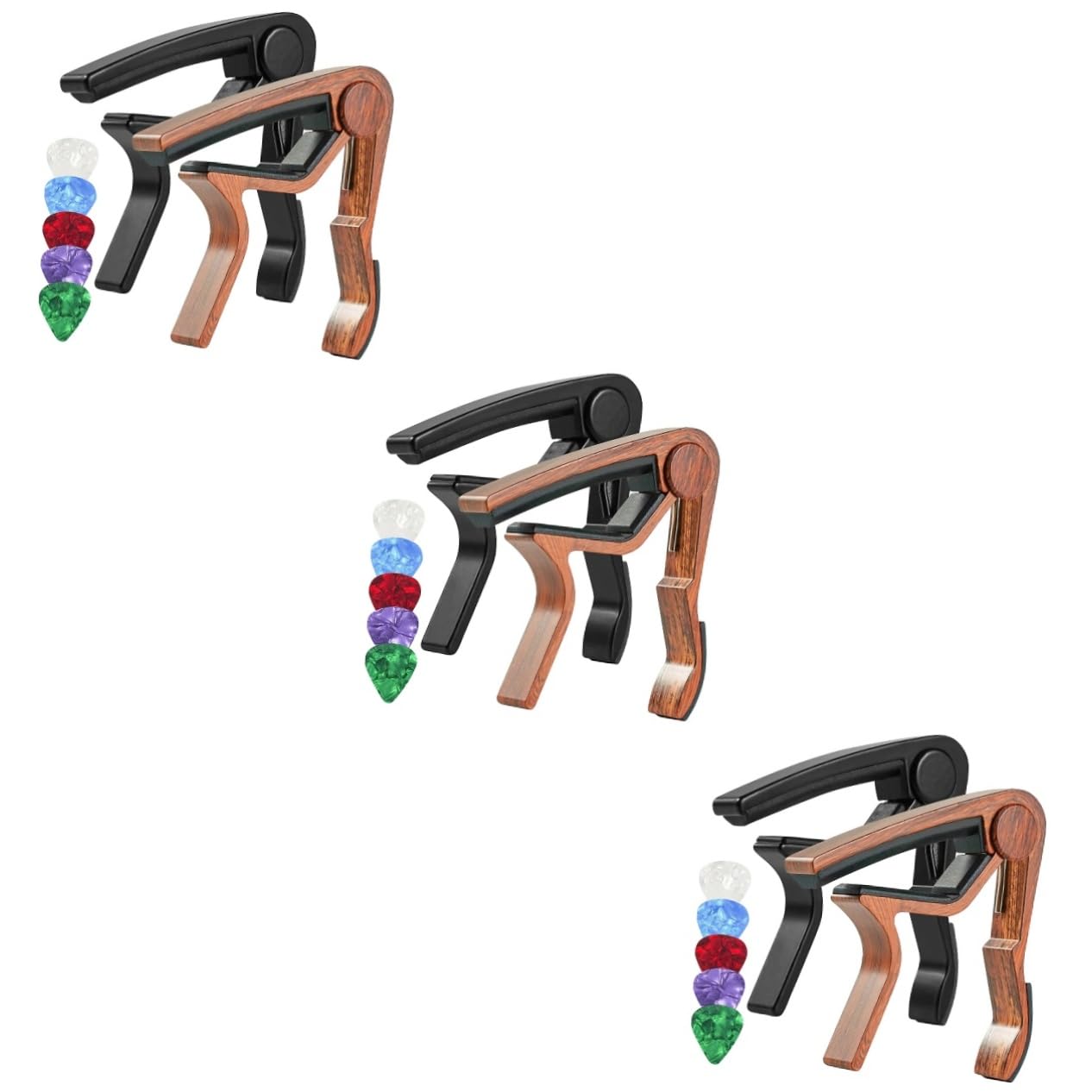 Besportble 3Sets Electric Guitar Capo Picks Capo For Acoustic Guitar Tone Modified