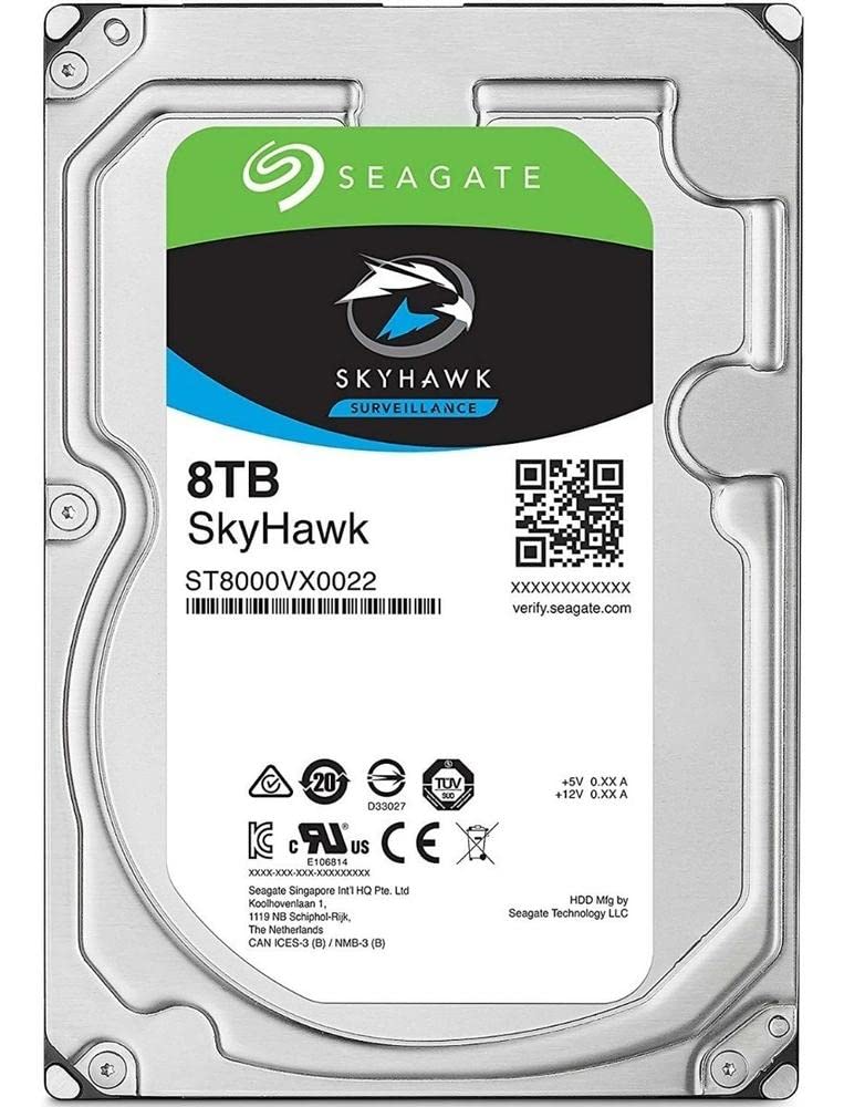 Seagate SkyHawk 8TB Surveillance Internal Hard Drive HDD � 3.5 Inch SATA 6Gb/s 256MB Cache for DVR NVR Security Camera System with Drive Health Management (ST8000VX0022)