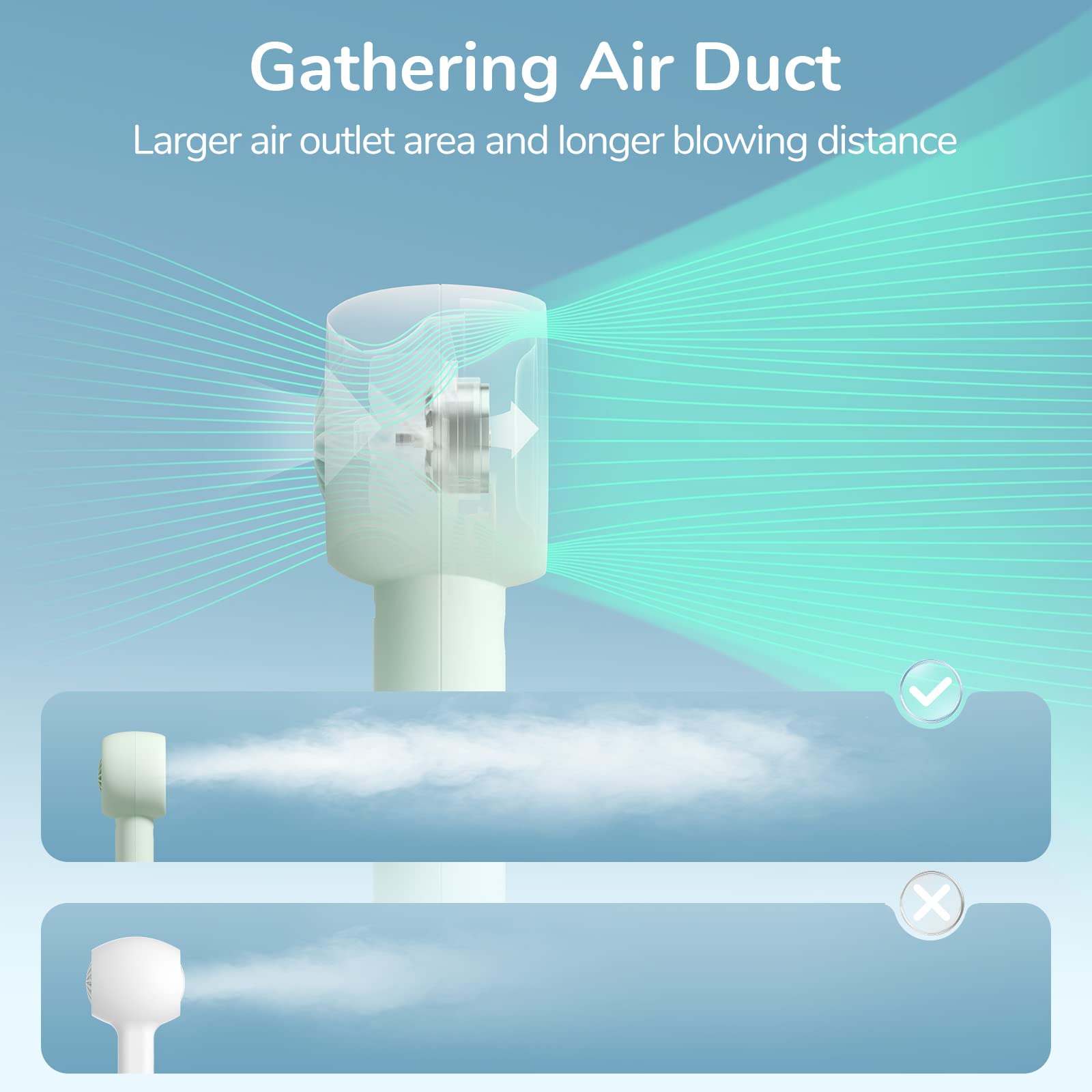 Jisulife Handheld Portable Fan, Bladeless Mini Fan, Personal Small Hand Fan With 4500Mah, 18H Max Cooling Time, Usb Rechargeable