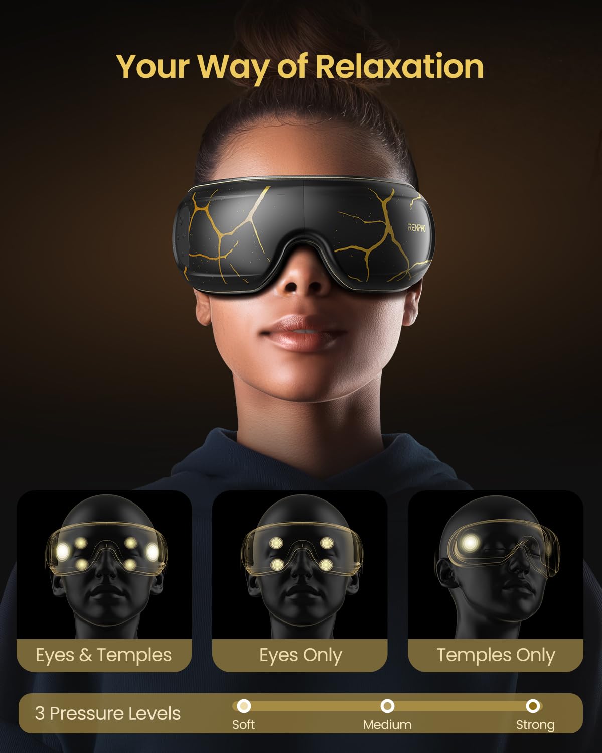 Renpho Eye Massager With Heat And Cooling, Fsa/Hsa Eligible, Valentine'S Day/Birthday Gifts For Women/Men, Eyeris Kintsugi Voice