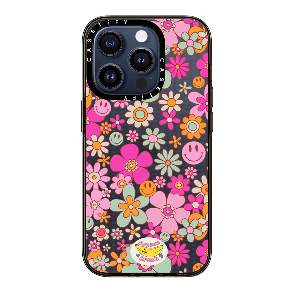 Casetify Compact Case For Iphone 15 Pro [2X Military Grade Drop Tested / 4Ft Drop Protection]   Groovy Pattern Clear   Clear Bla