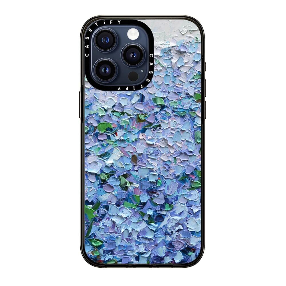 Casetify Compact Case For Iphone 15 Pro Max [2X Military Grade Drop Tested / 4Ft Drop Protection]   Nantucket Blue Hydrangeas