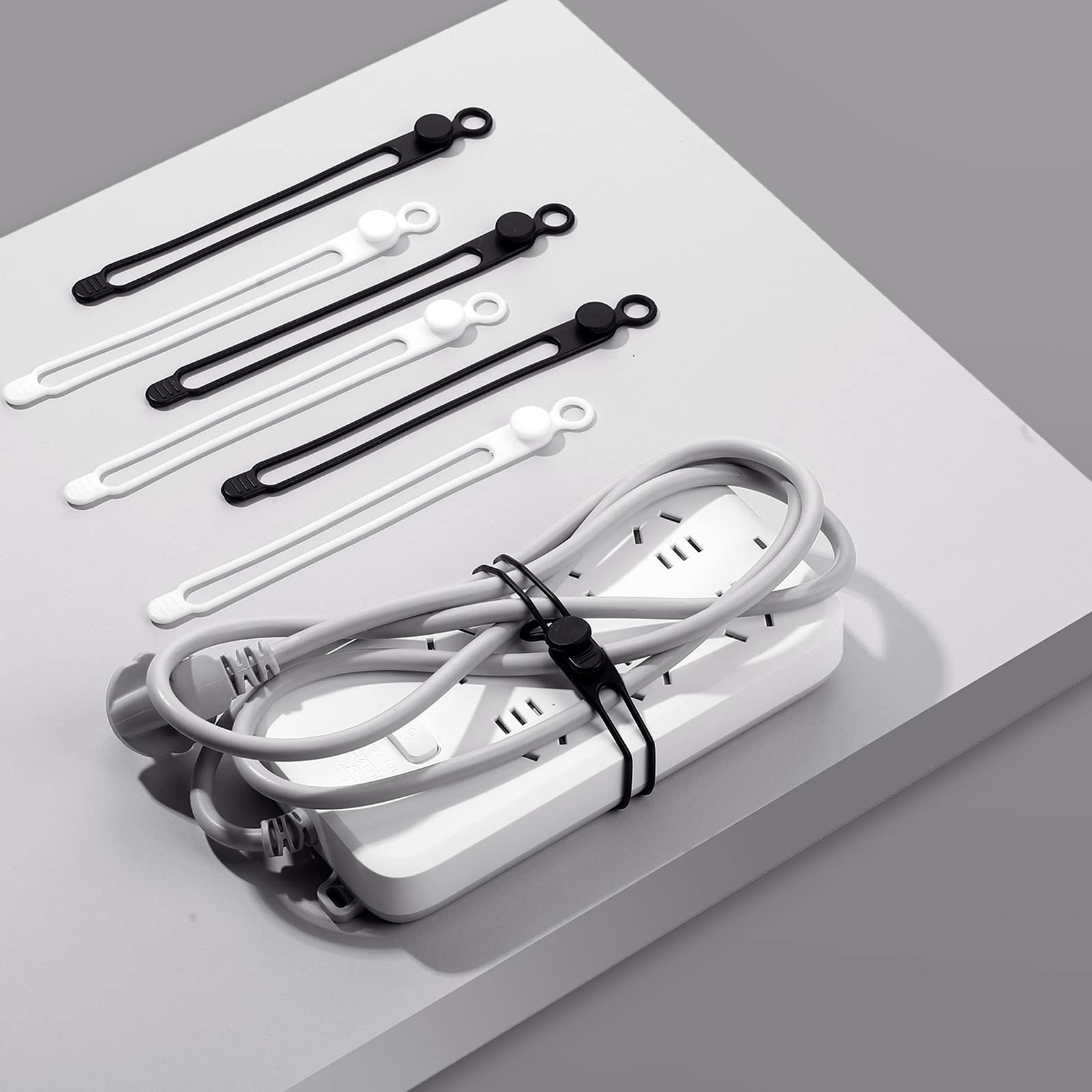 40 Pcs Silicone Cable Ties Reusable Holder Strap Cord Ties Adjustable Cable Straps Multipurpose Charging Cable Organizer For Fas