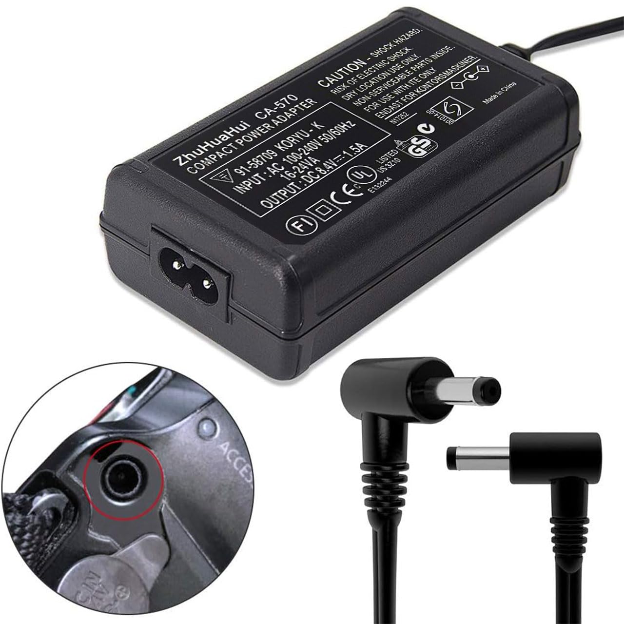 Ca 570 Ac Adapter Charger Compatible With Canon Vixia Hv/Hf/Hg Series: Vixia Hv10 Vixia Hv20 Vixia Hv30 Vixia Hf M32 Vixia Hf10