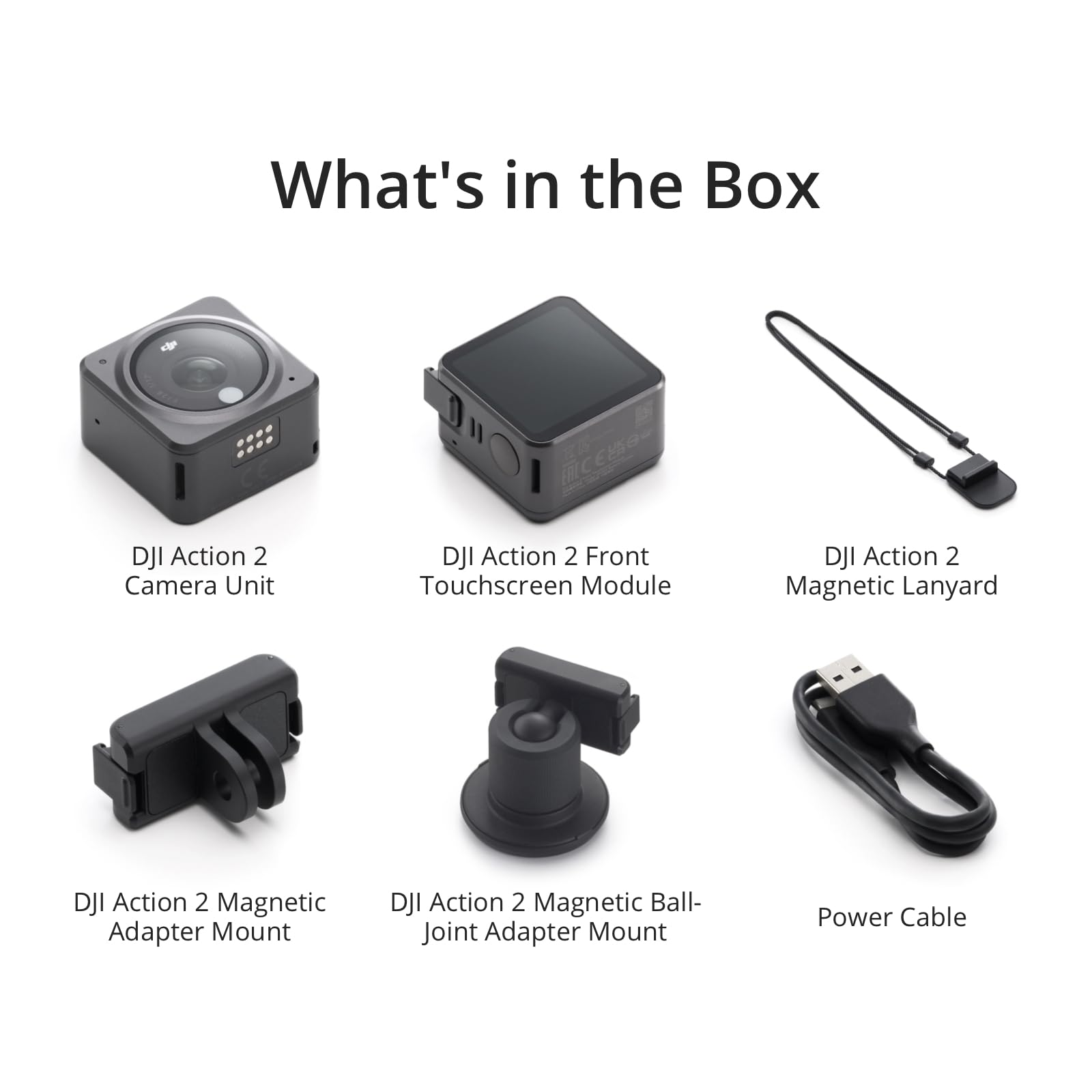 Dji Action 2 Dual-Screen Combo (32Gb) Without Magnetic Protective Case, 4K Action Camera With Dual Oled Touchscreens, 155 Fov, M