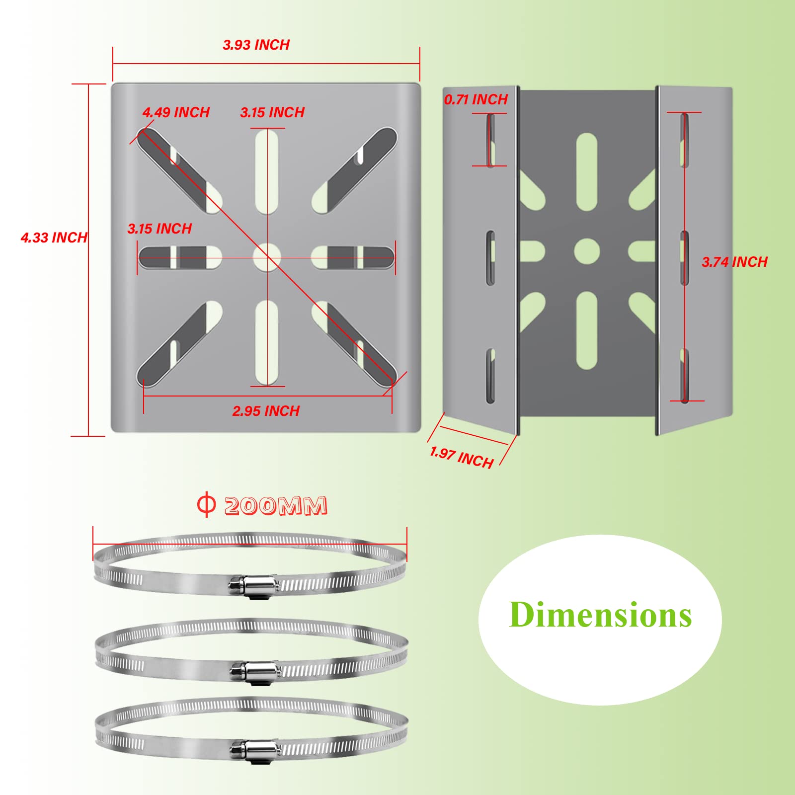 Lighfast Universal Wall Mounting Bracket With 3 Loops, Stainless Steel Vertical Pole Mount Adapter For Cctv Security Camera Ptz