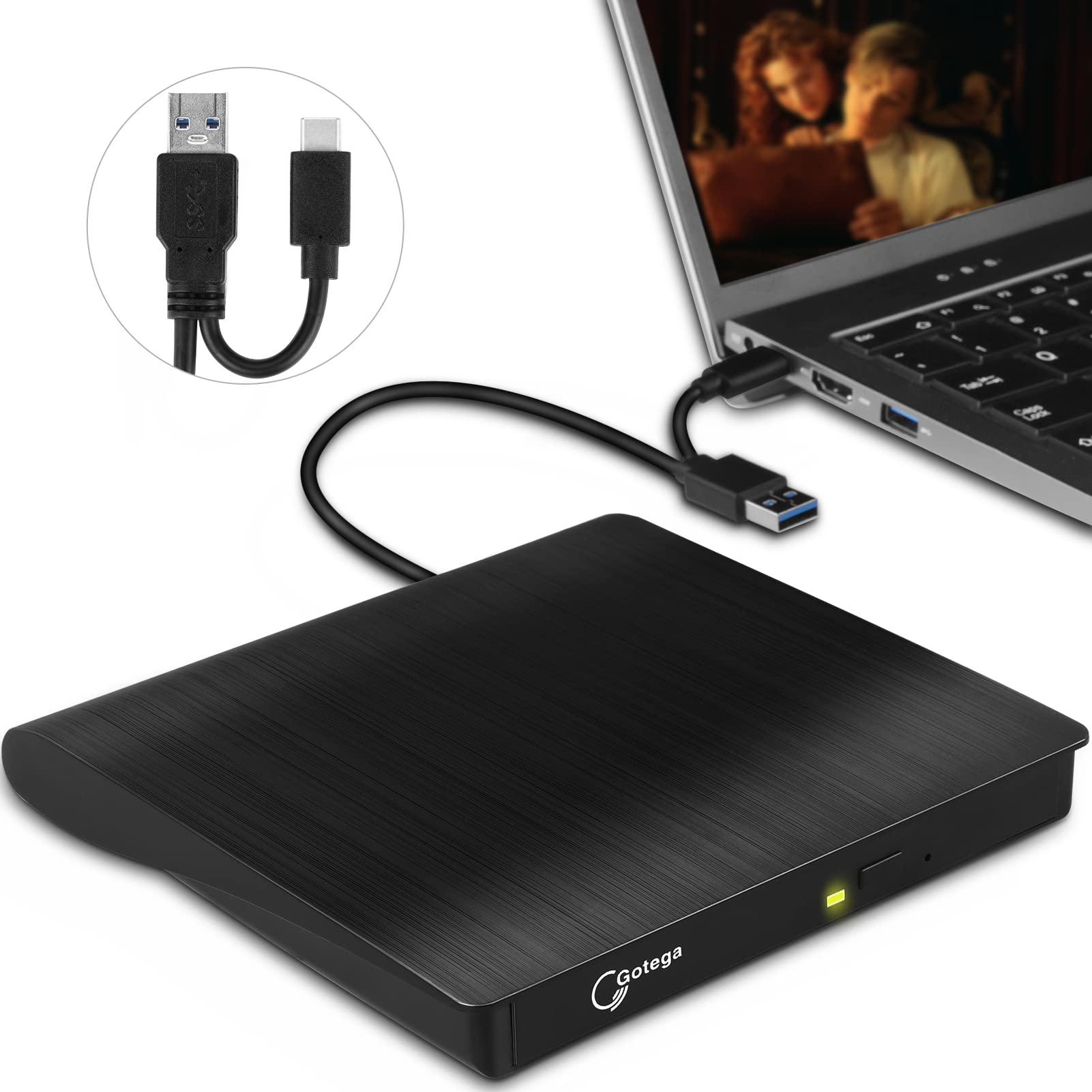 External Dvd Drive Usb 3.0 Type C Usb C Portable Cd/Dvd +/ Rw Disk Drive External Dvd Player For Laptop Cd/Dvd Rom Burner Reader