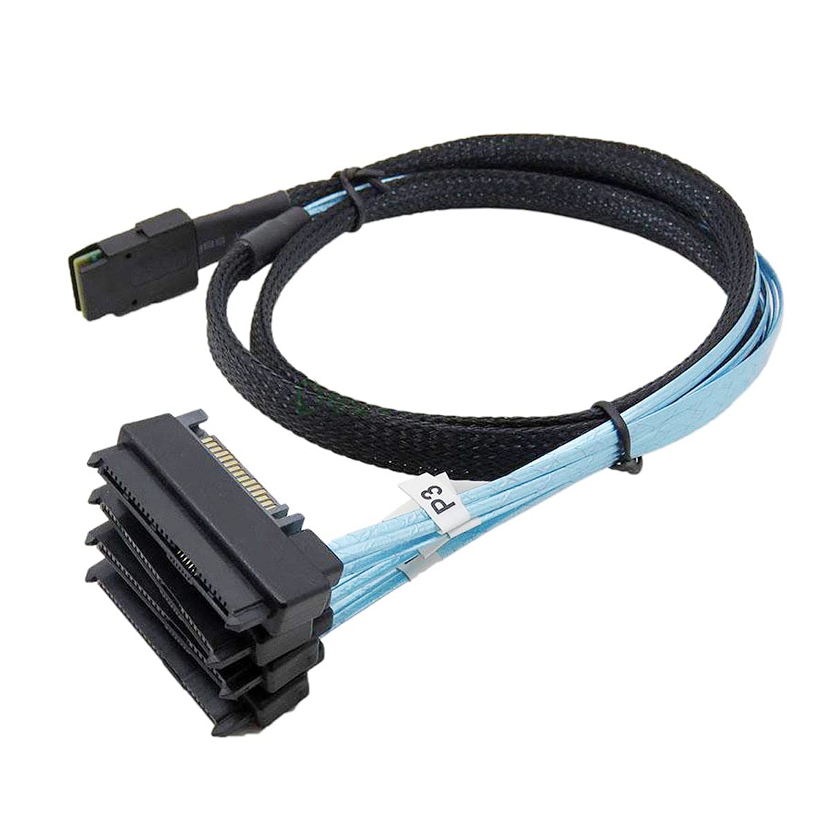 Cablecc Internal 36 Pin Mini Sas Sff 8087 Host To 4 Sff 8482 Target Sas Hard Disk And Sata Power Cable 50Cm