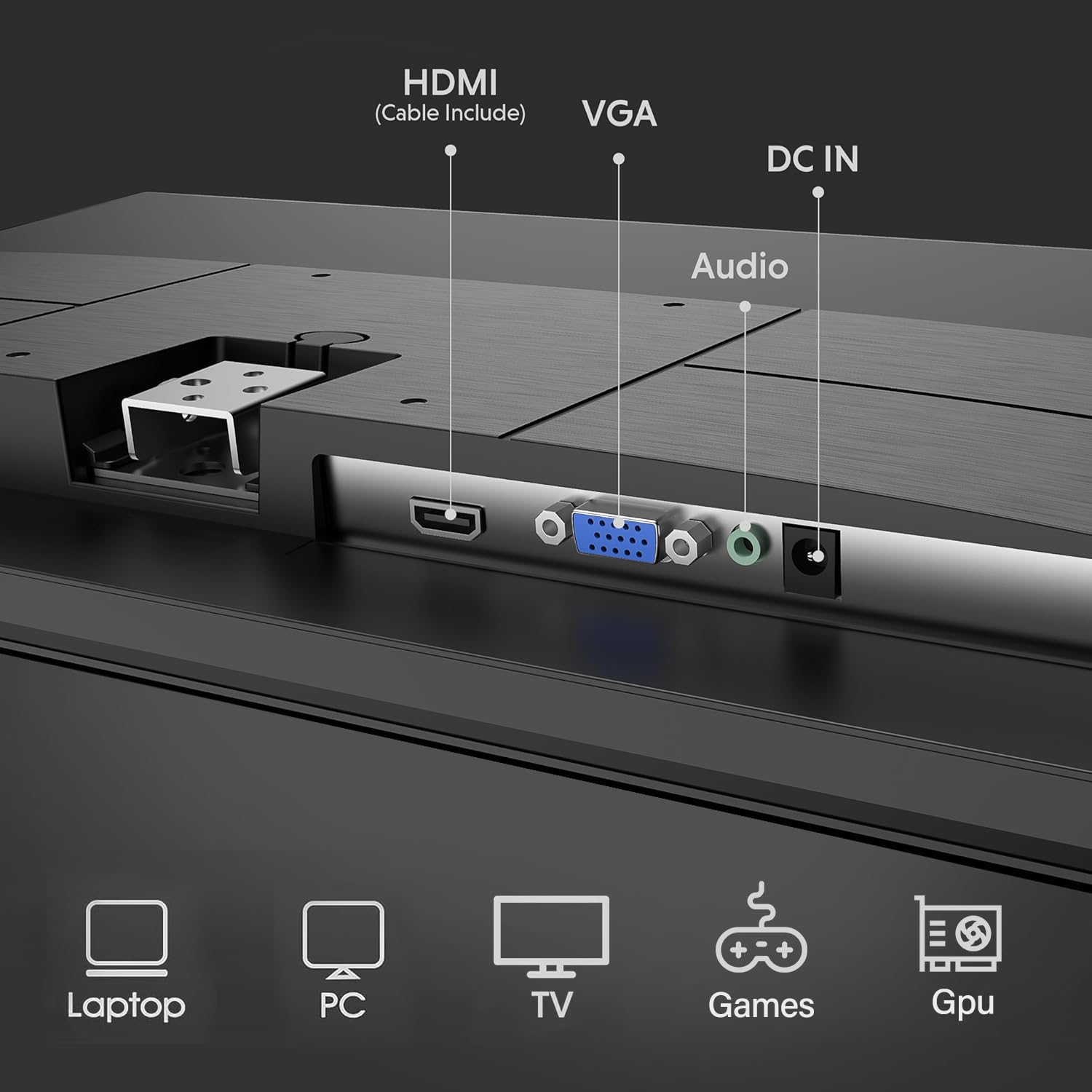 Sansui Computer Monitors 27 Inch 100Hz Ips Fhd 1080P Hdr10 Built In Speakers Hdmi Vga Ports Game Rts/Fps Tilt Adjustable For Wor