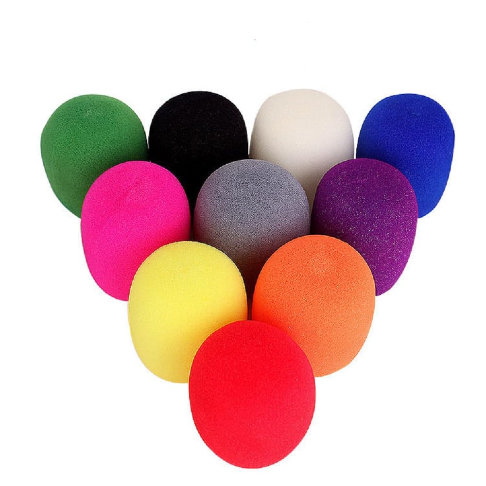 Yiasangly Microphone Cover, Thick Colorful Foam Mic Cover, Handheld Stage Microphone Windscreen, Reusable Foam Covers, Foam Micr