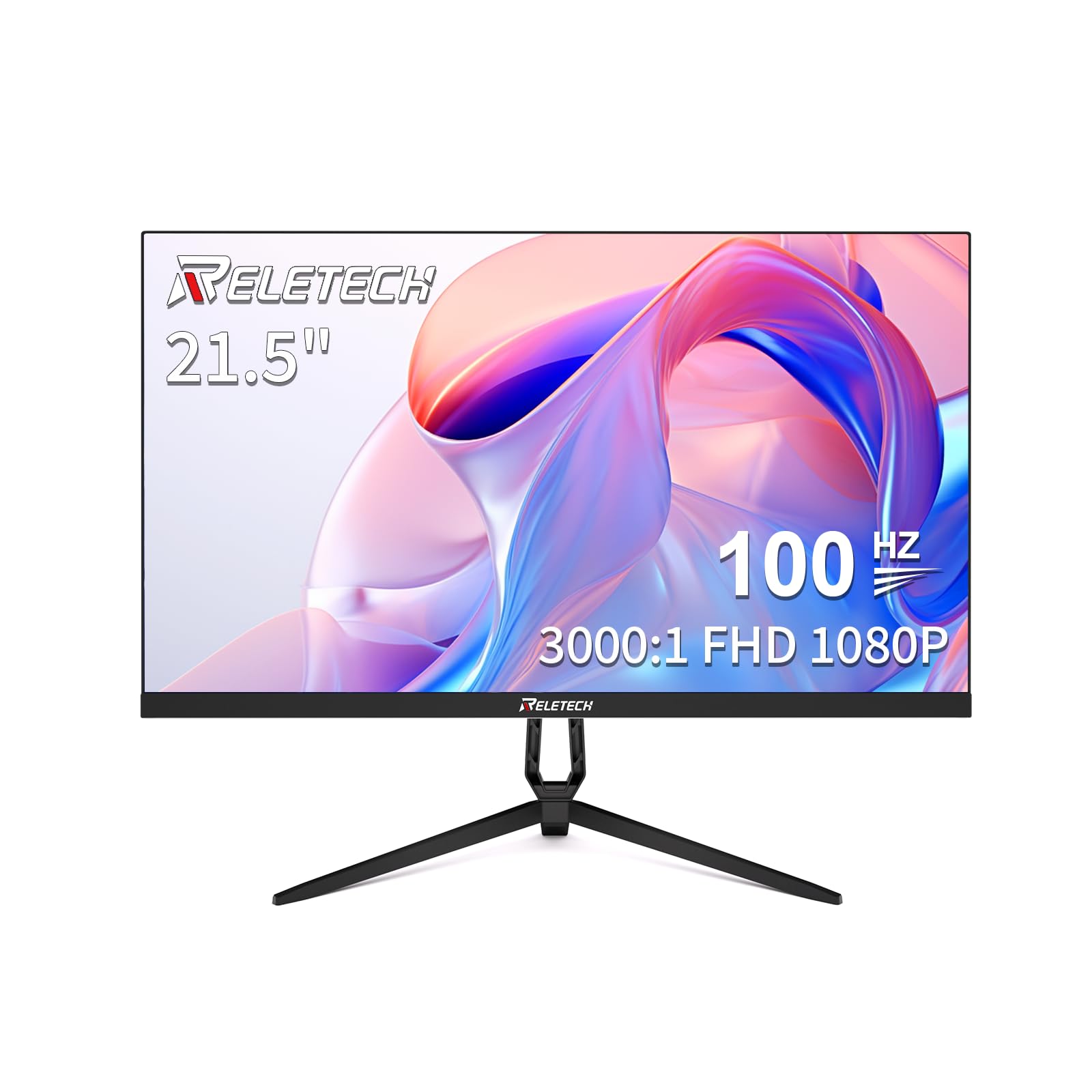 Reletech 21.5-inch Full HD (1920 x 1080) Gaming Office Monitor,100Hz, 100% sRGB,VA Panels Computer Monitor, VESA 75 * 75mm Compa