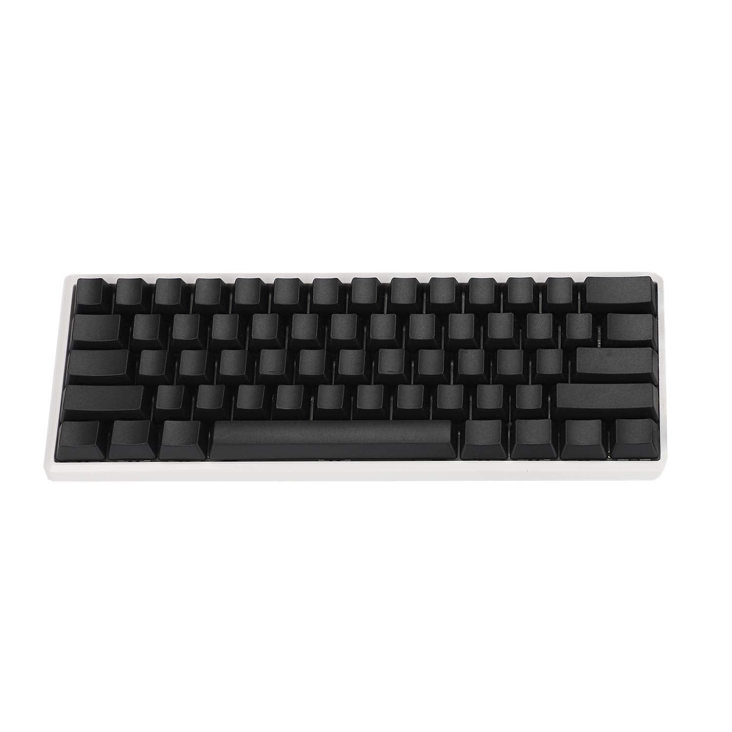 Ymdk Blank Thick Pbt Oem Profile 61 Ansi Keycaps For Mx Switches Mechanical Keyboard (Black)(Only Keycap)