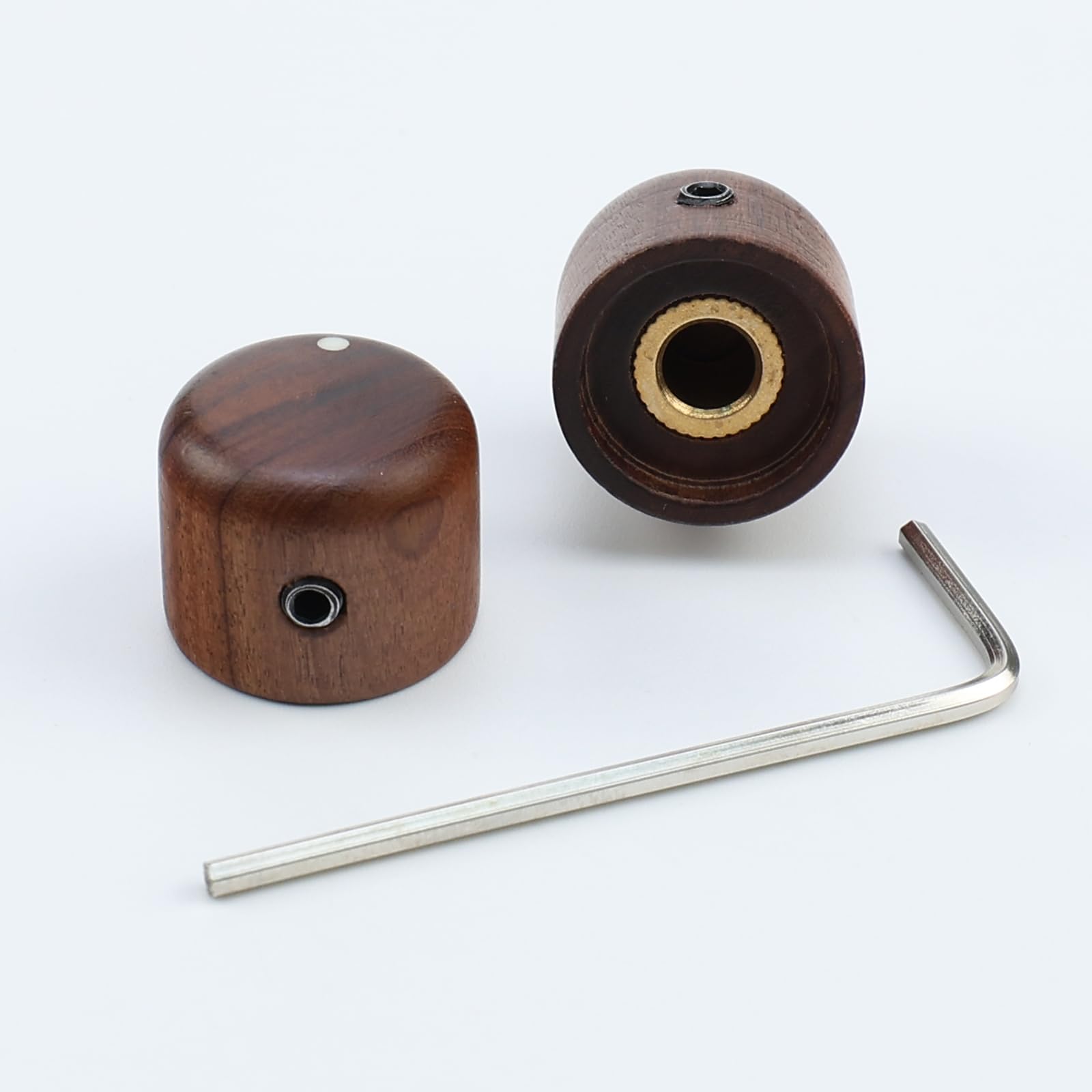 OVSAL 2Pcs Brass-Hole Wood Guitar Knobs Electric Guitar Control Knobs Replacement Parts for Feder Strat Telecaster Jazz Gibson L