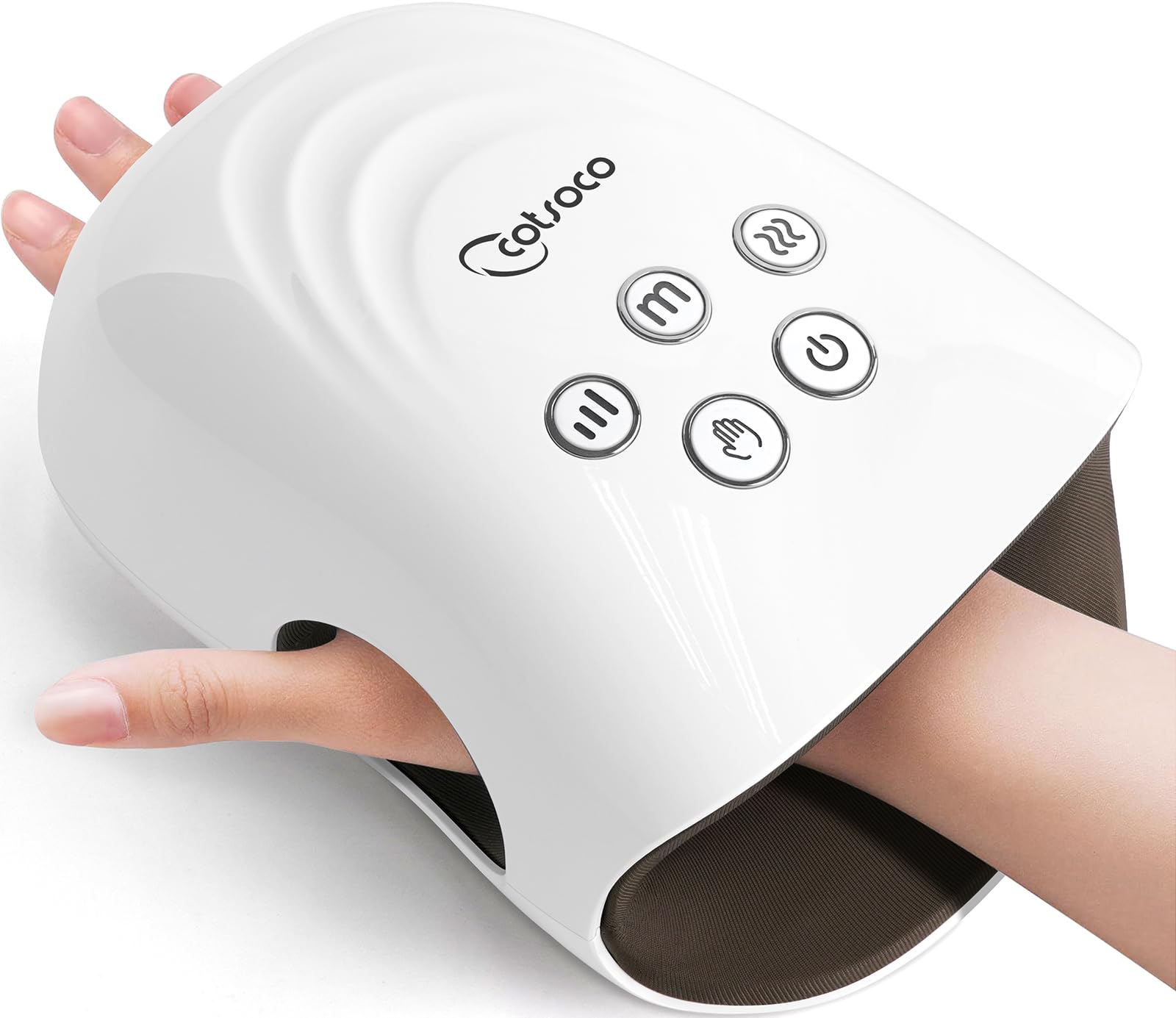 Cotsoco Hand Massager With Heat And Compression For Arthritis And Carpal Tunnel, Birthday Gifts For Women Mom Men,White, Gift Fo