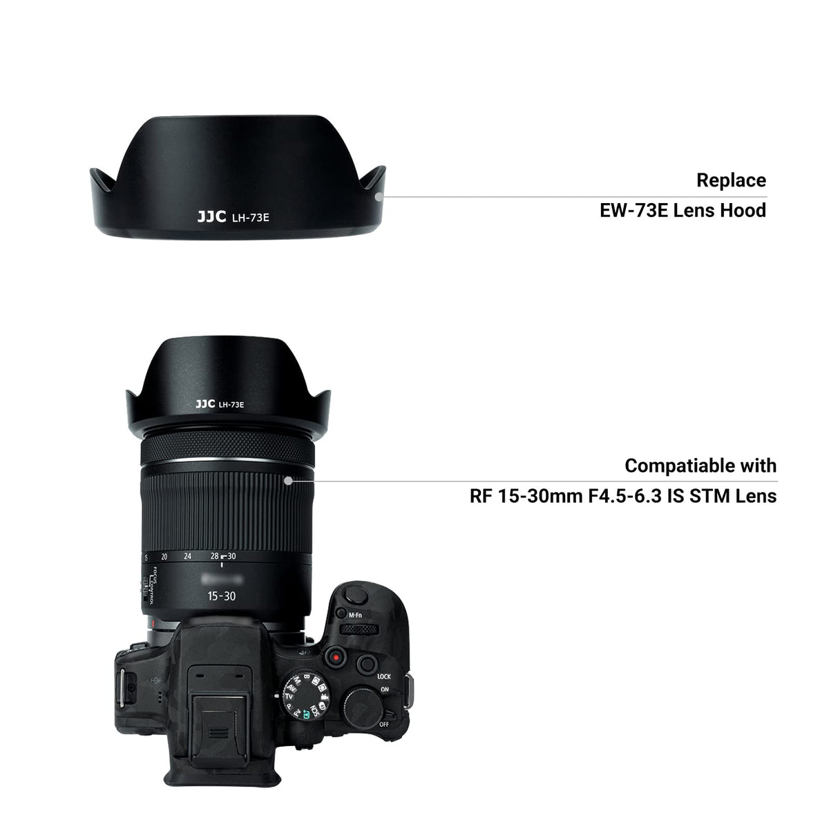 Lens Hood For Canon Rf 15 30Mm F4.5 6.3 Is Stm Lens On Eos R6 Mark Ii ...