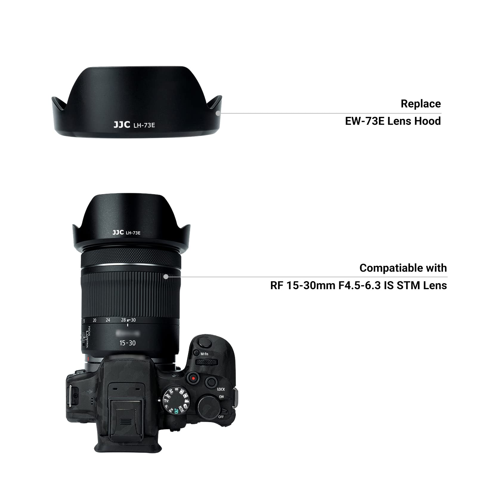 Lens Hood For Canon Rf 15 30Mm F4.5 6.3 Is Stm Lens On Eos R6 Mark Ii Eos R Series Camera, Reversible Lens Shade Replace Canon E