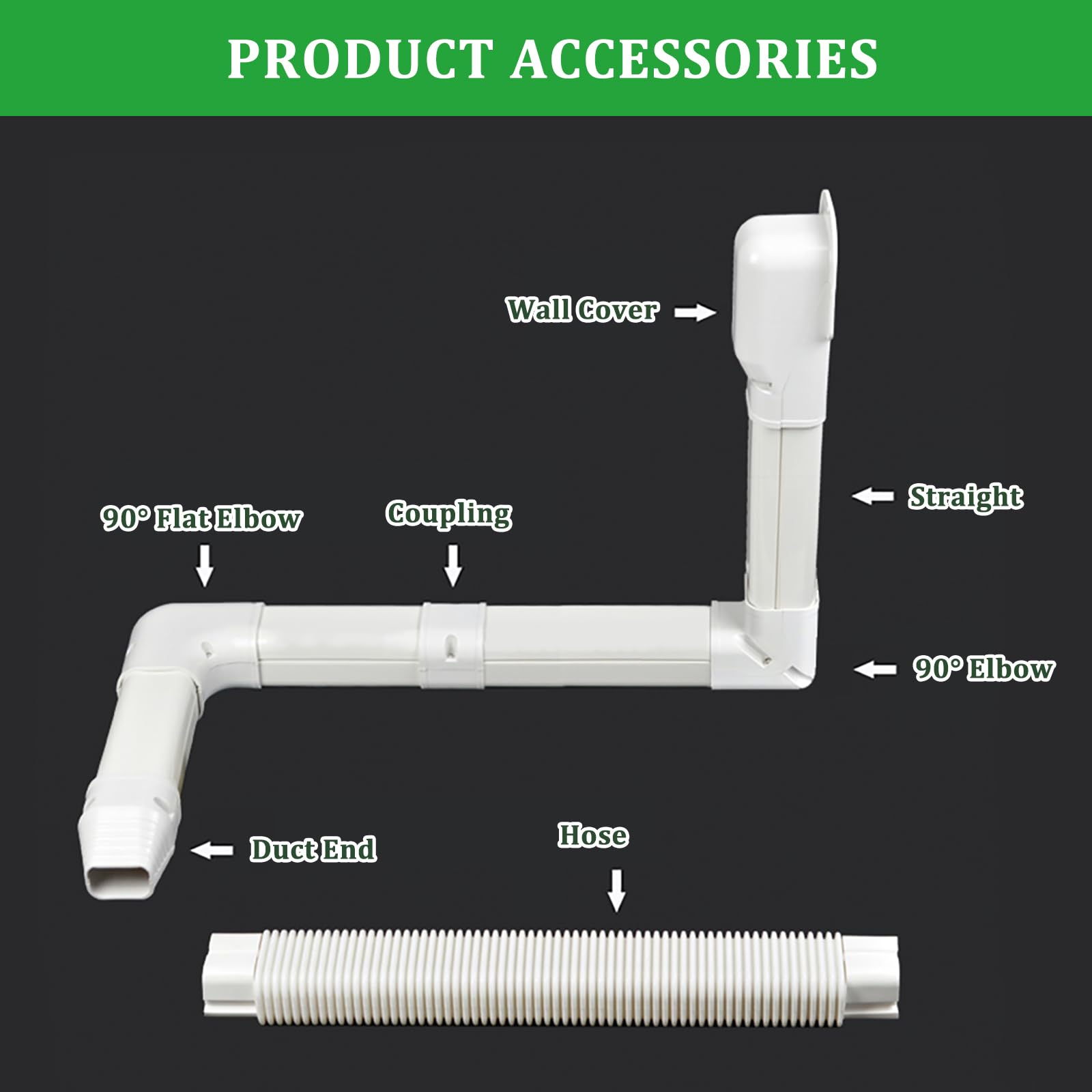 Mooitek 3'' 10Ft Pvc Line Set Cover Kit For Ductless Mini Split Air Conditioners, Decorative Pvc Slim Line Cover For Central Ac