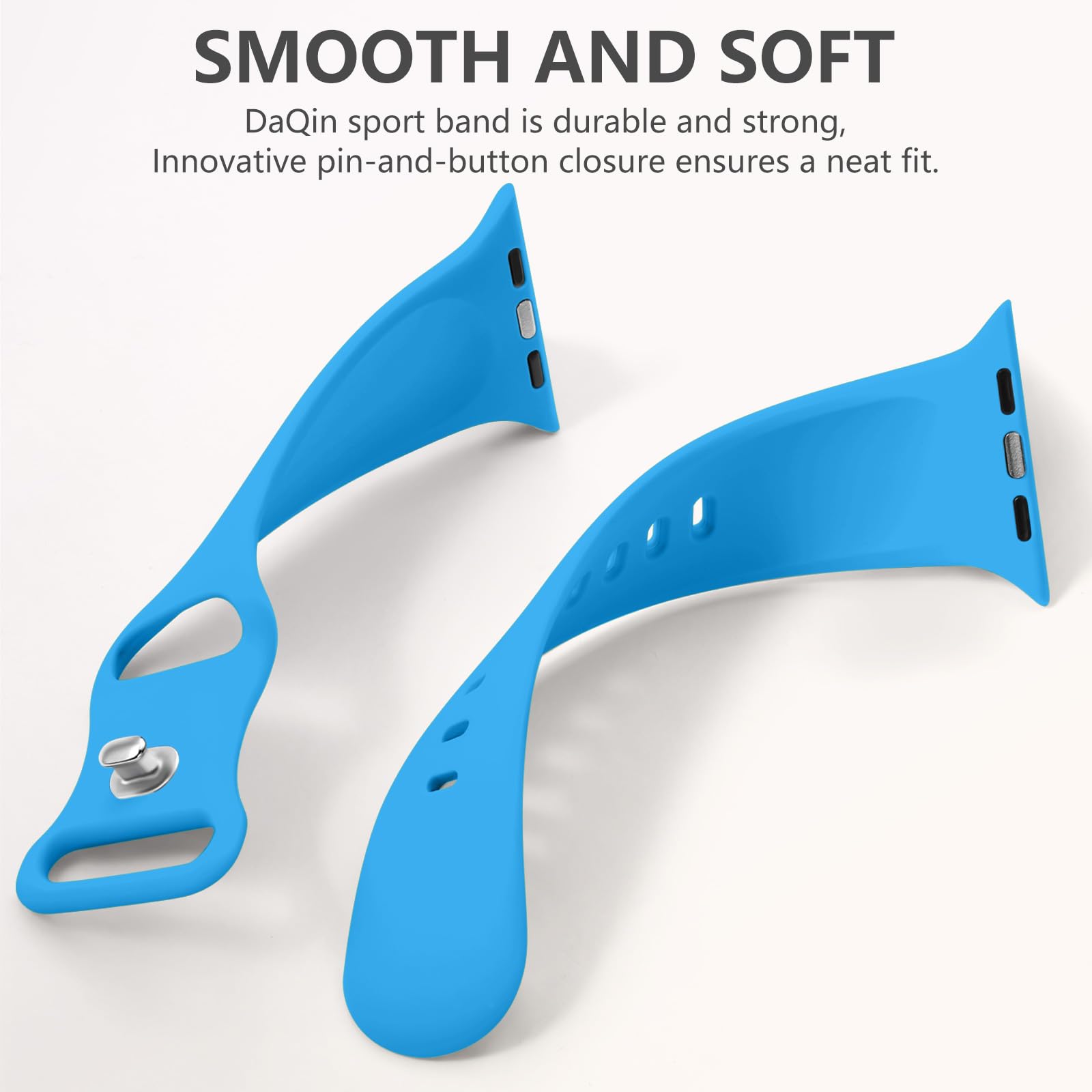 Daqin Sport Band Compatible With Apple Watch Band 46Mm 45Mm 44Mm 42Mm Women Men, Soft Silicone Waterproof Replacement Strap For