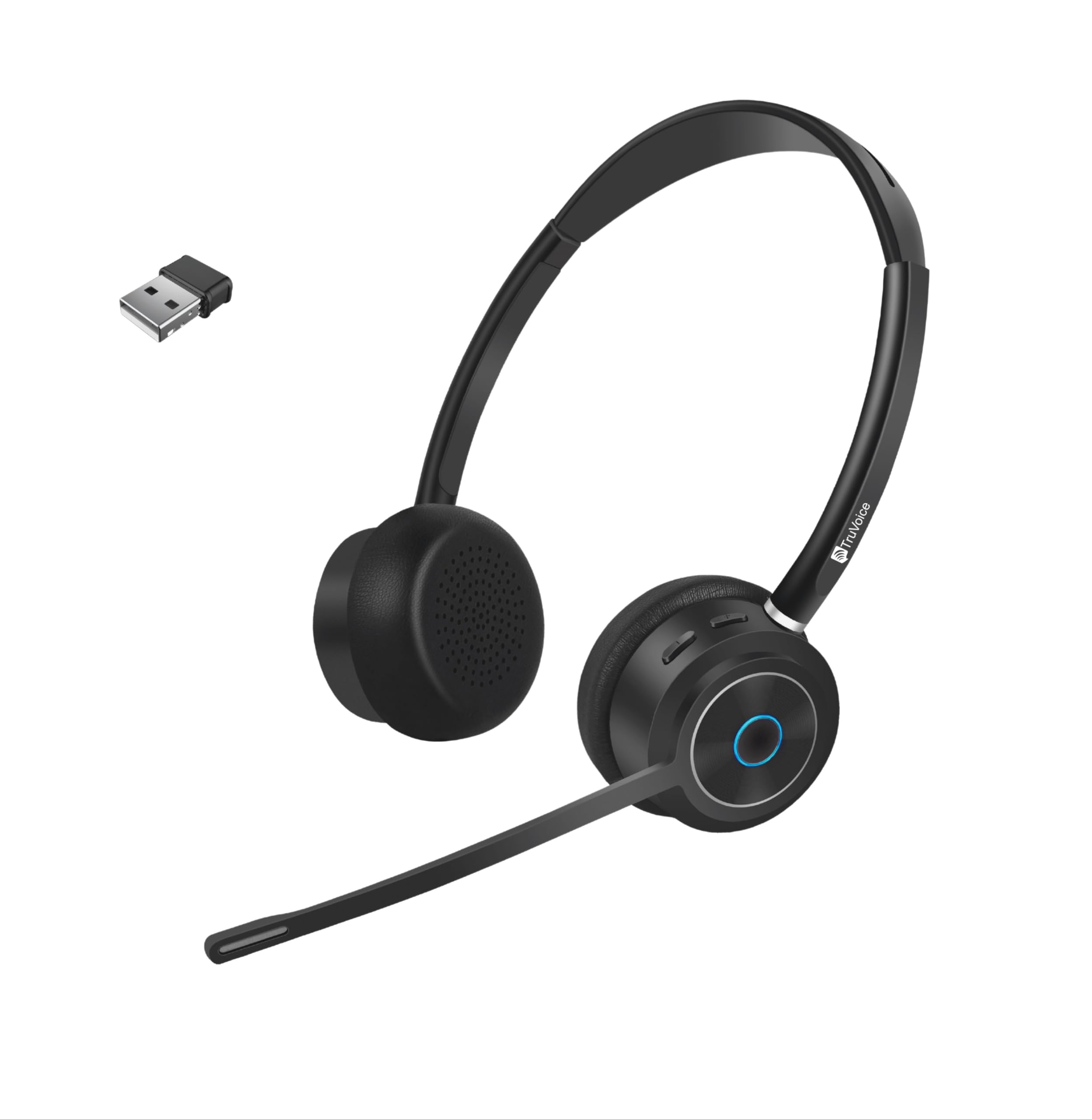 TruVoice BT85 Premium Wireless Headset | Noise Suppression Speakers and NC Microphone | Fast Charging with 22 Hour Talk Time and