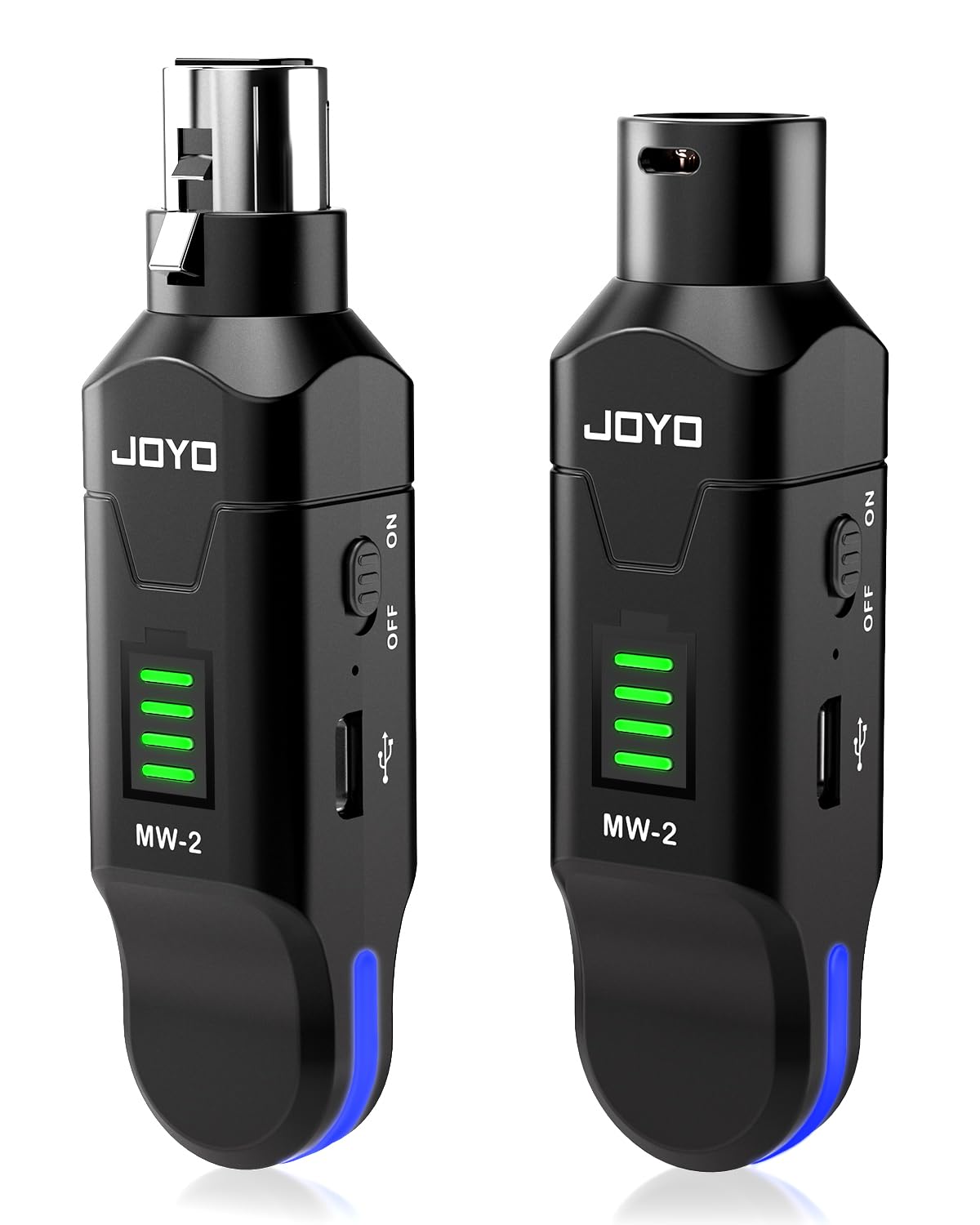 JOYO 2.4GHz Wireless Microphone System 4-Channel XLR Transmitter & Receiver Dynamic/Phantom-Powered Condenser Mics Adapter for P