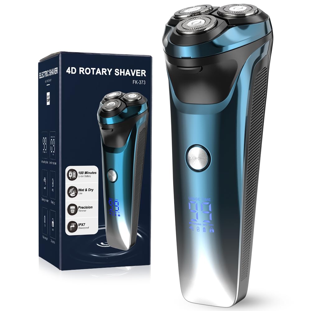 Electric Razor For Men Electric Shavers For Men Usb C Rechargeable Waterproof Wet & Dry Shaver With Pop Up Trimmer Lcd Power Ind