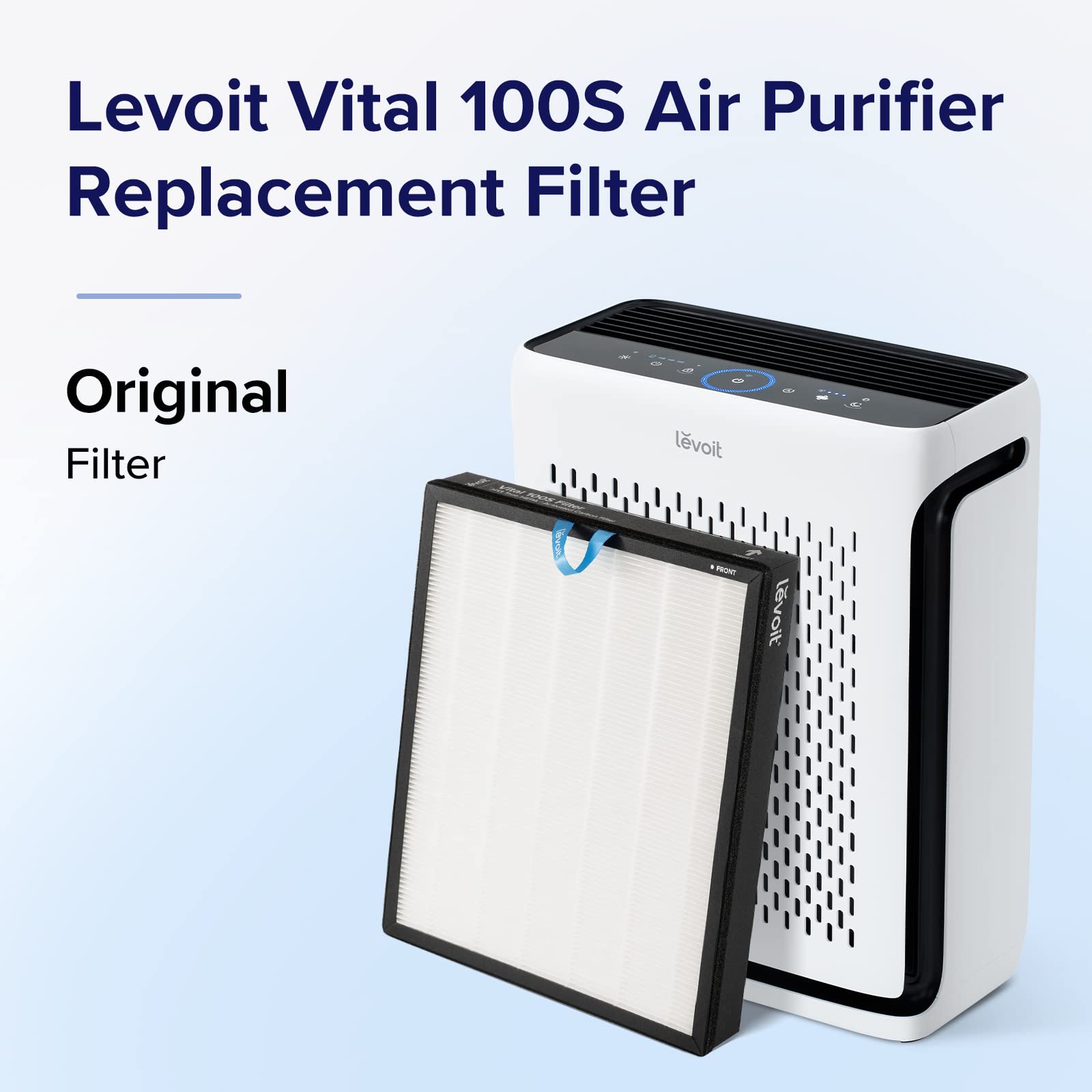 Levoit Vital 100S Air Purifier Replacement, 3 In 1 Hepa, High Efficiency Activated Carbon Filter, Vital 100S Rf, 1 Pack, White