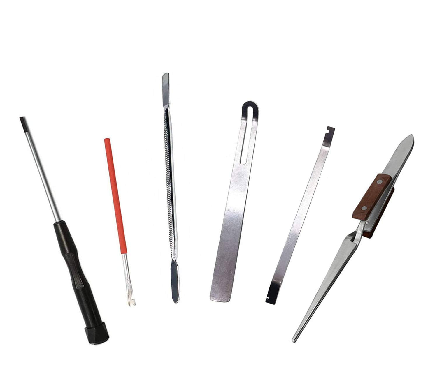 Jiayouy 6Pcs Durable Woodwind Instrument Repair Tool Steel Spring Hook Screwdriver Reverse Tweezers Trimming Tools Set For Sax C