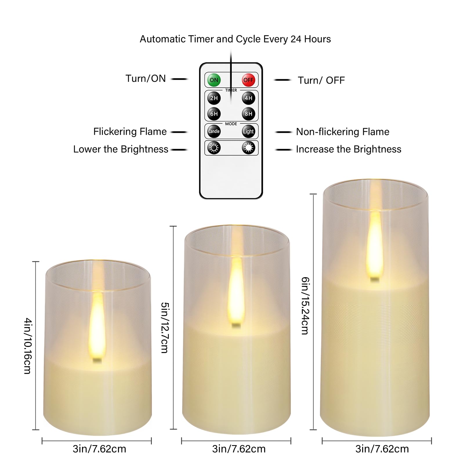 Kayleemia Flameless Led Candles Battery Operated With Remote Control 7 Set Home Decoration (Ivory3)