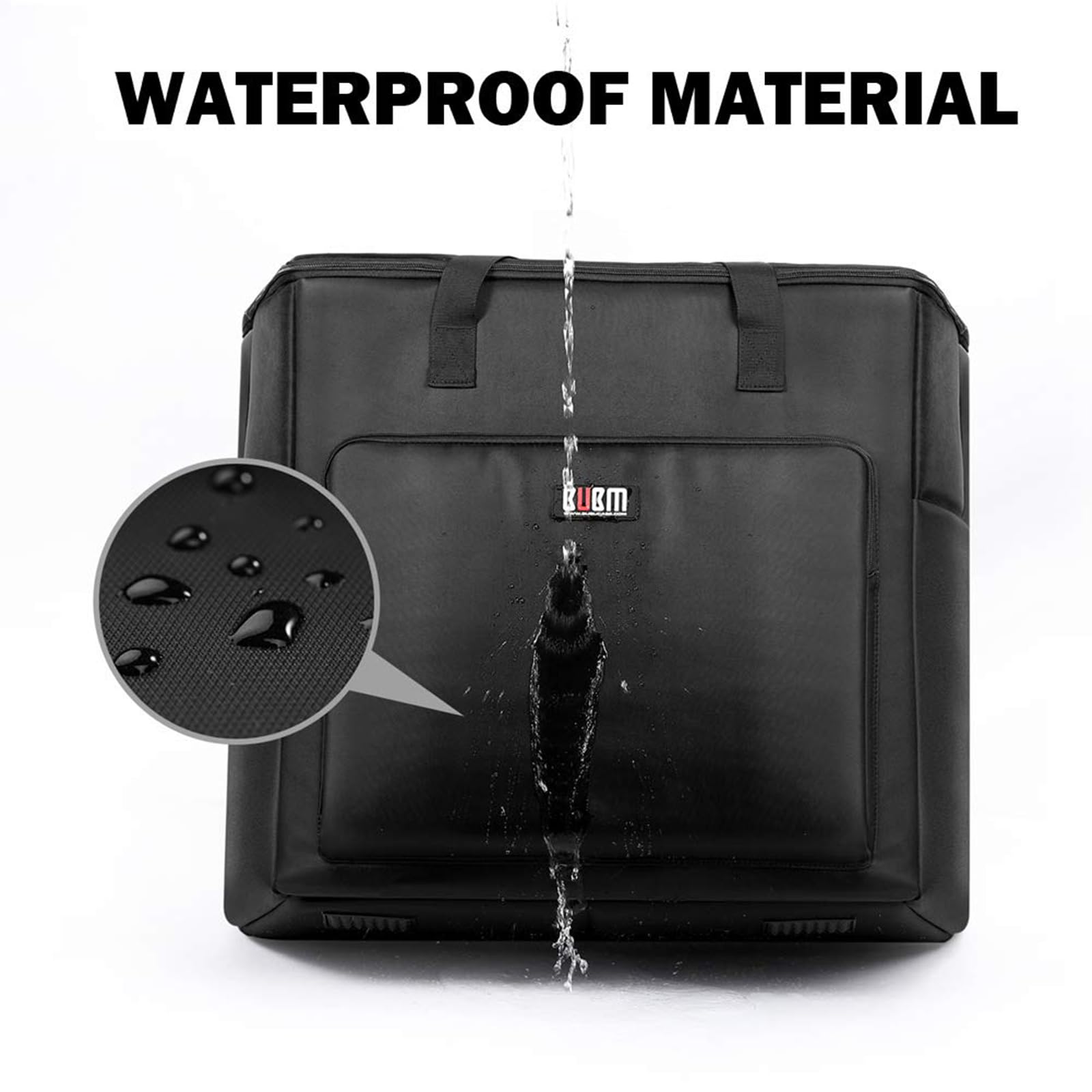 Bubm Desktop Computer Carrying Case, Padded Nylon Carry Tote Bag For Transporting Computer Tower Pc Chassis,Monitor(Up To 27 Inc