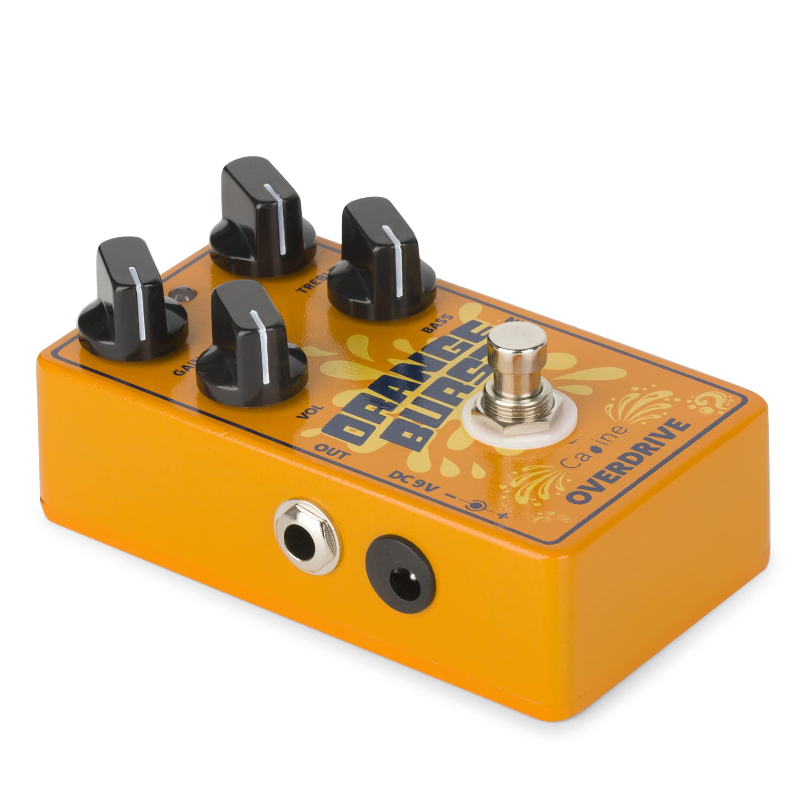 Caline Cp 516 Orange Burst Overdrive Guitar Effect Pedal True Bypass Design White Knobs