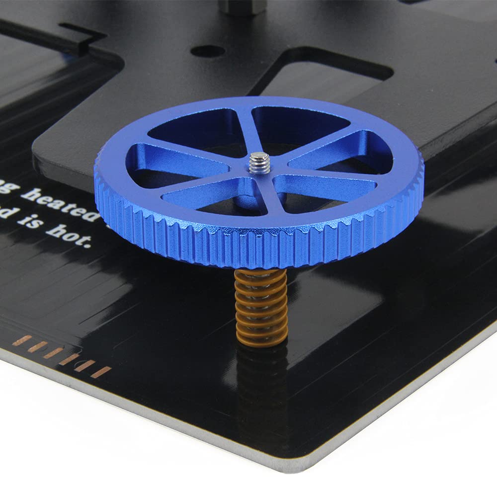 Zeberoxyz 4Pcs Aluminum Hand Twist Leveling Nut Diameter60Mm With 4Pcs Hot Bed Die Spring With 4Pcs M4X40Mm Screws For Creality