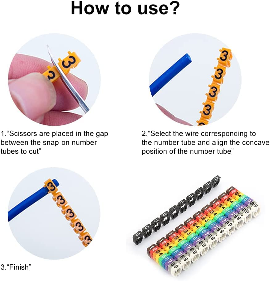 Clip On Wire Markers, Wire Number Labels Colorful Wire Numbering Marke ...