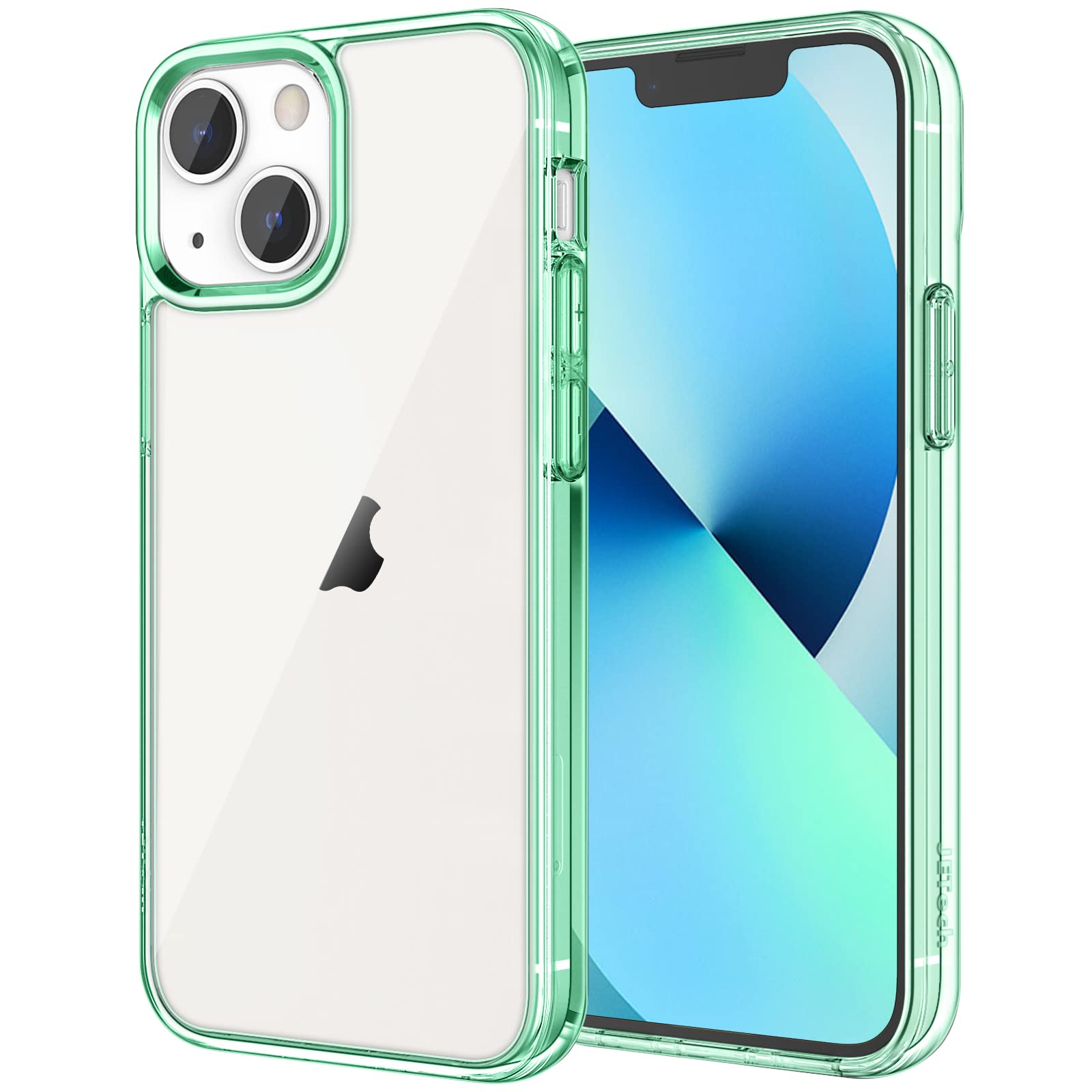 Jetech Case Compatible With Iphone 13 61 Inch, Shockproof Phone Bumper Cover, Anti Scratch Clear Back (Midnight Green)