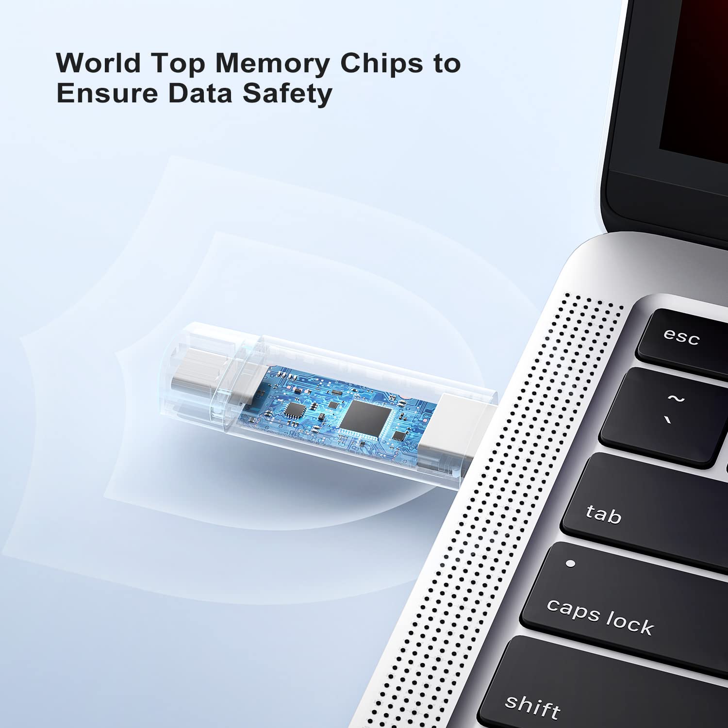 Vansuny Usb C Flash Drive 256Gb Dual Usb 3.0 Drive Type C Drive Usb C Otg Flash Drive For Smartphone Tablet Computer Mac Laptop Black